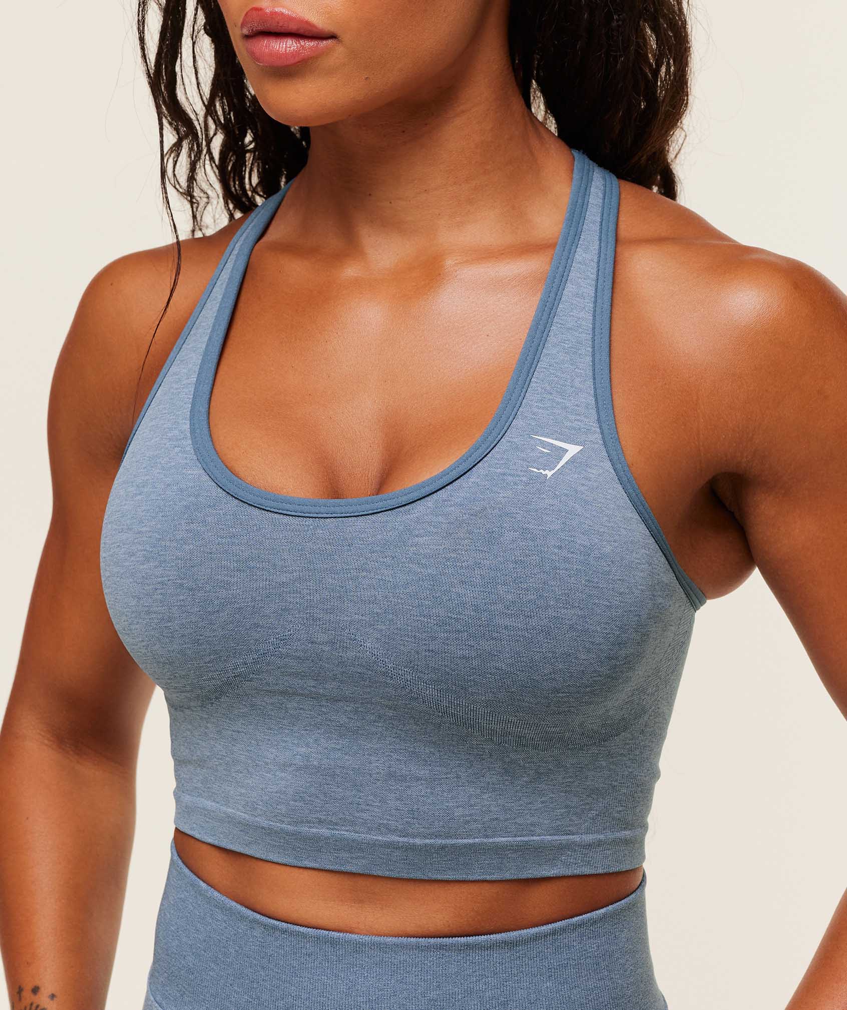 Gymshark Lift Seamless Shelf Midi Tank - Worn Blue/Peri Blue Marl - Image 5