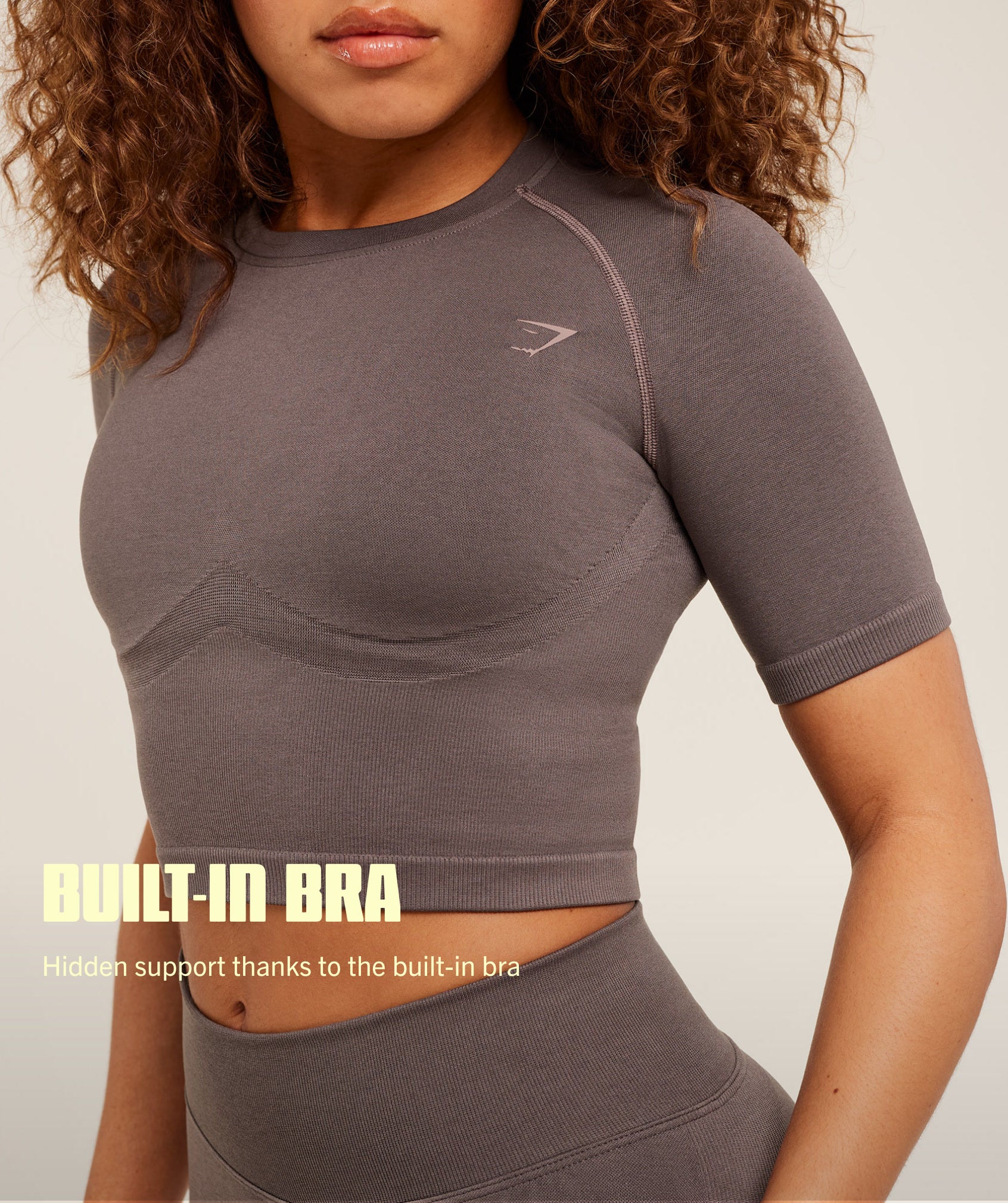 Gymshark Lift Seamless Short Sleeve Top - Cool Brown - Image 2