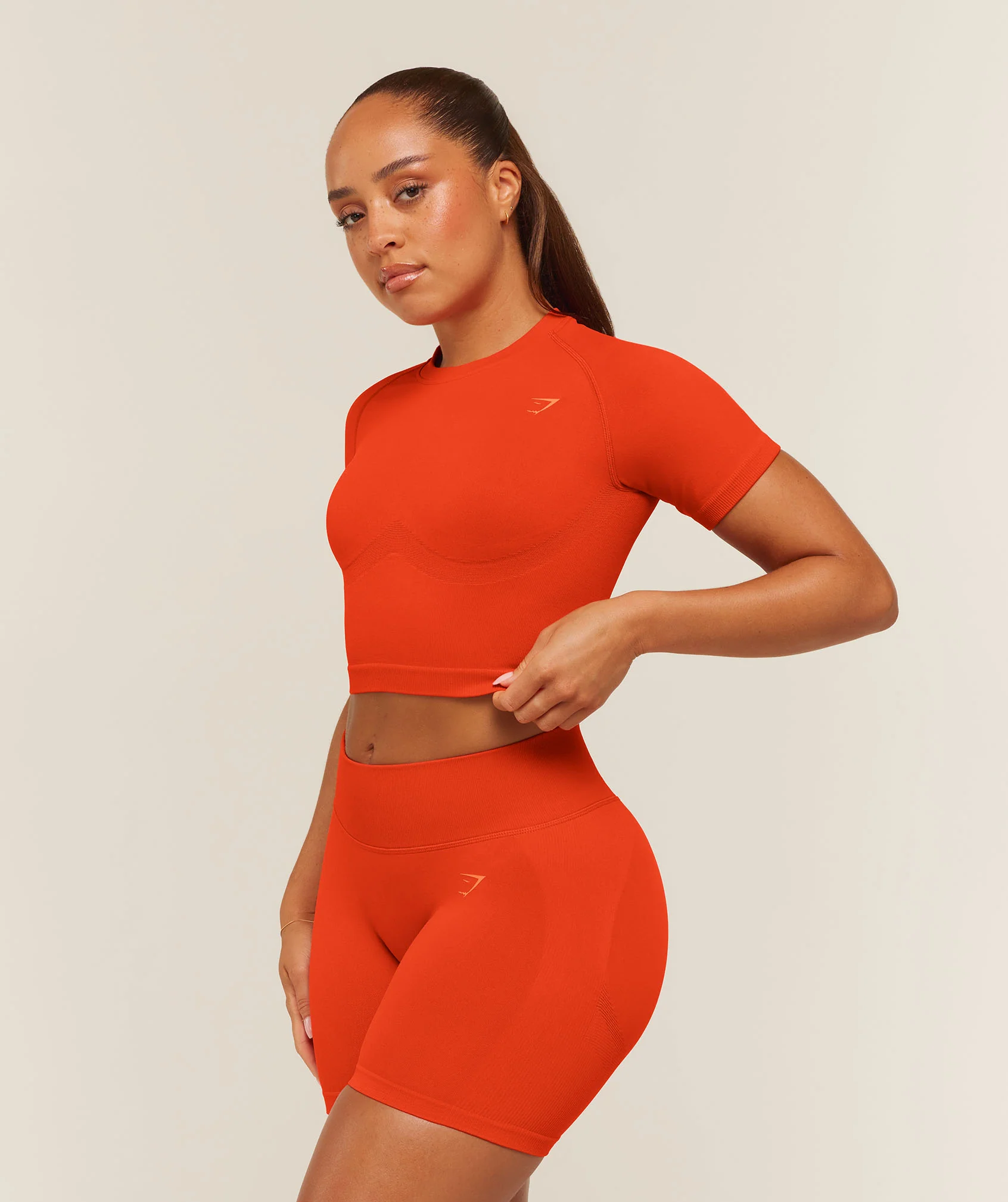 Gymshark Lift Seamless Short Sleeve Top - Bold Orange - Image 4