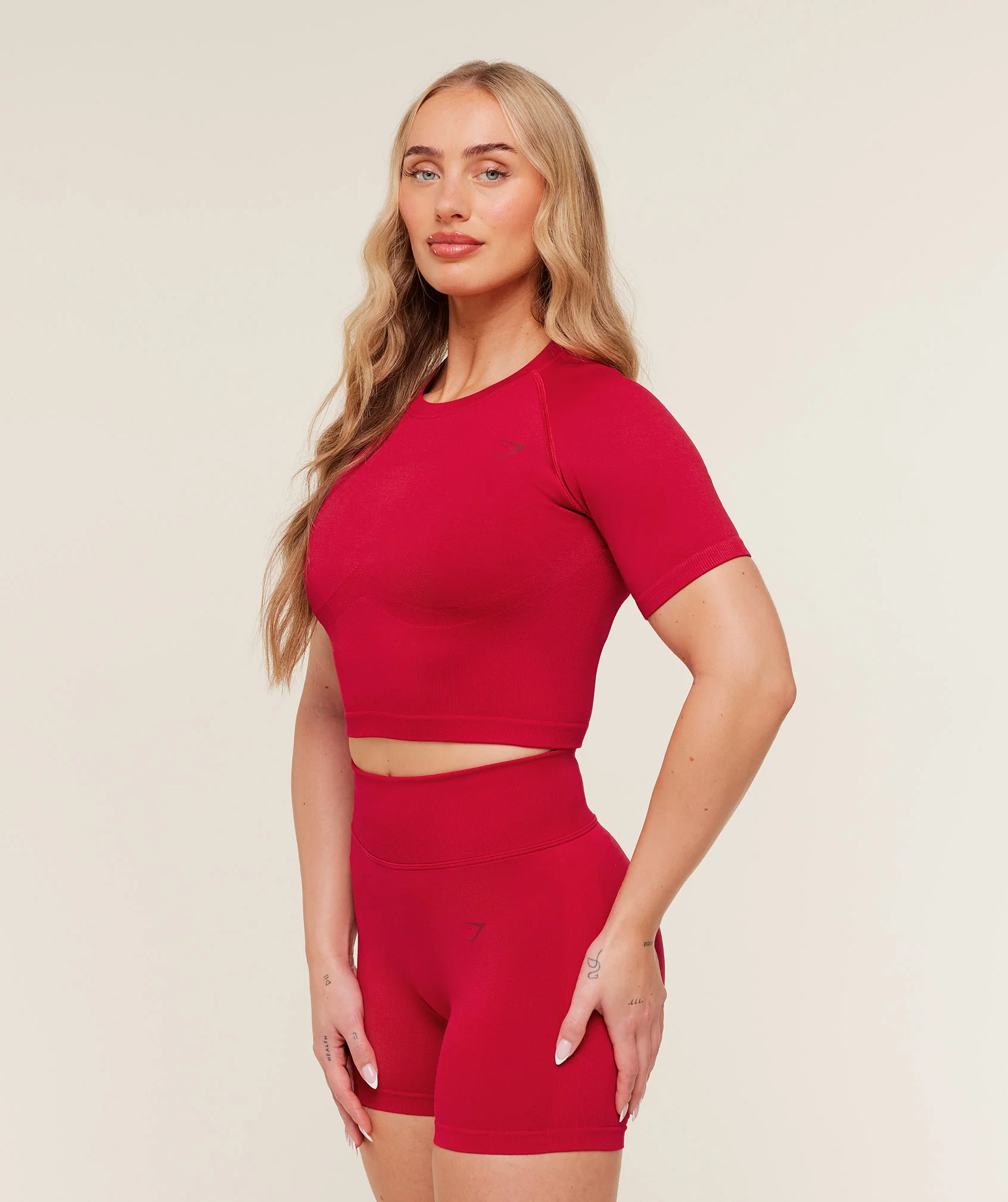 Gymshark Lift Seamless Short Sleeve Top - Carmine Red - Image 4