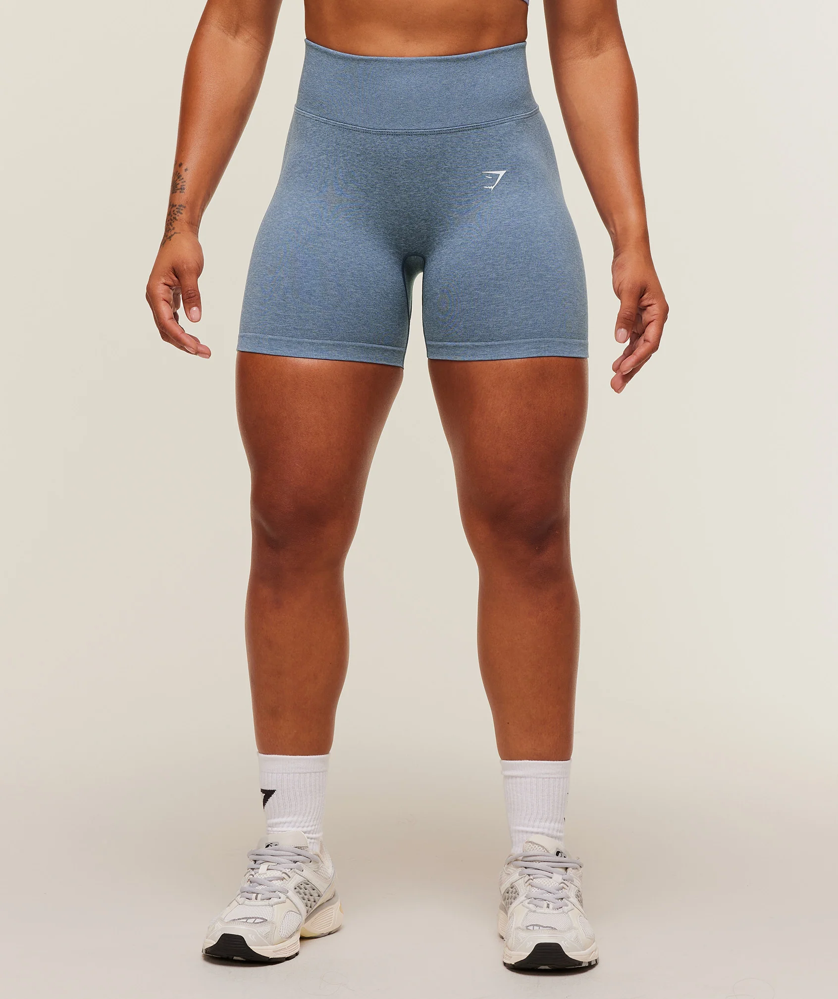 Gymshark Lift Seamless Shorts - Worn Blue/Peri Blue Marl