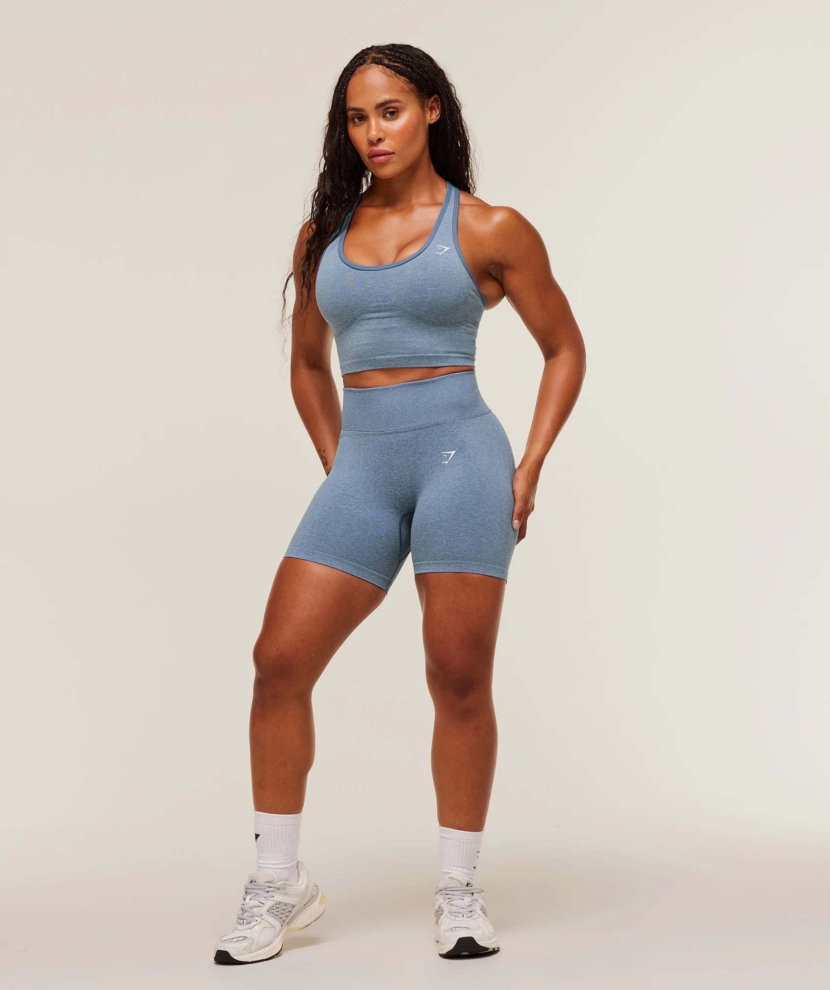 Gymshark Lift Seamless Shorts - Worn Blue/Peri Blue Marl - Image 6