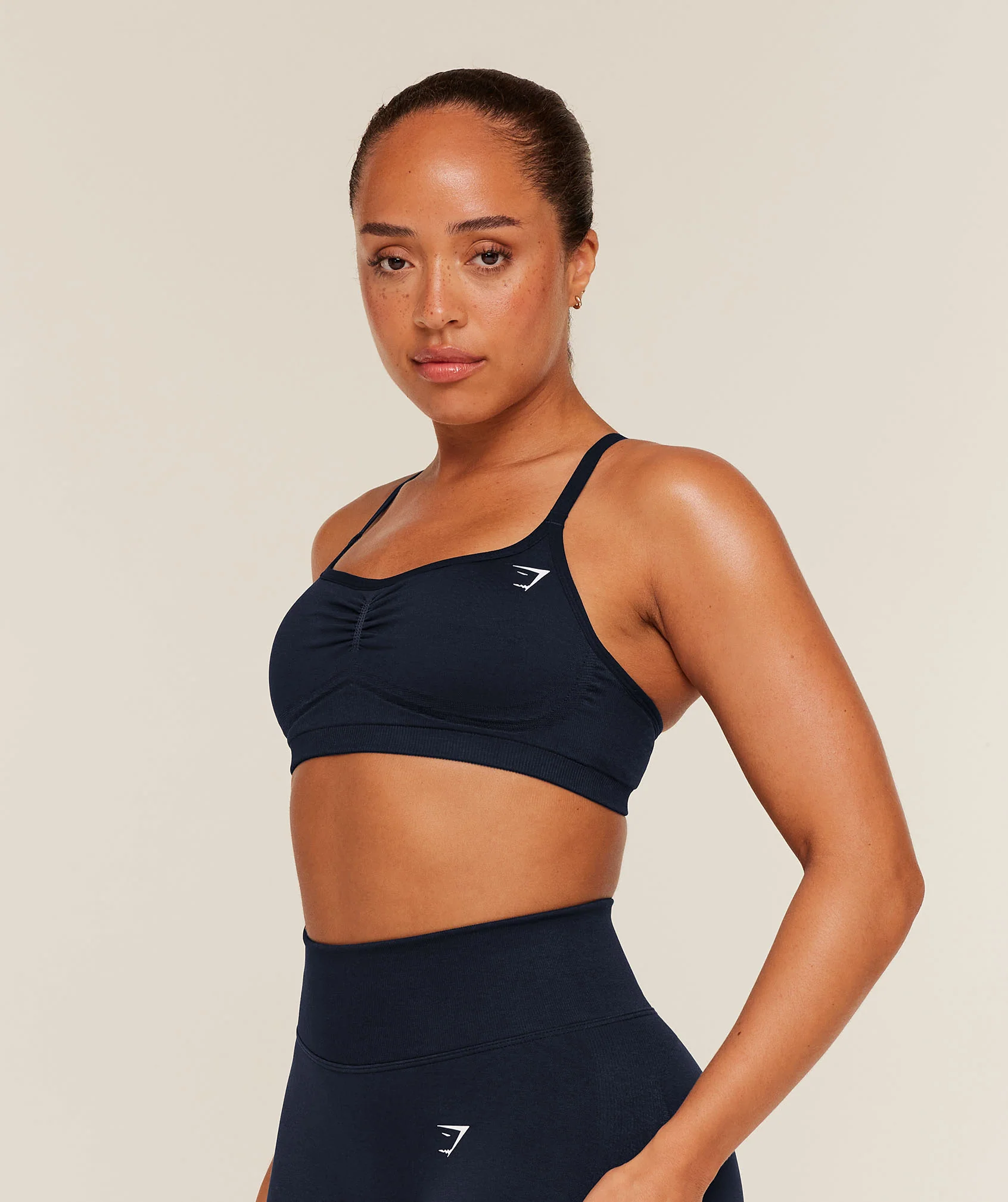 Gymshark Lift Seamless Sports Bra - Midnight Blue/Black Marl - Image 3