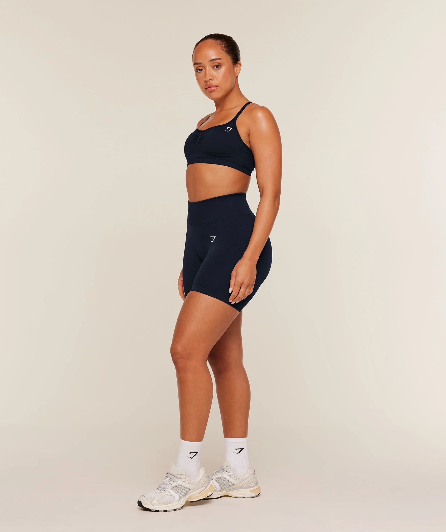 Gymshark Lift Seamless Sports Bra - Midnight Blue/Black Marl - Image 4