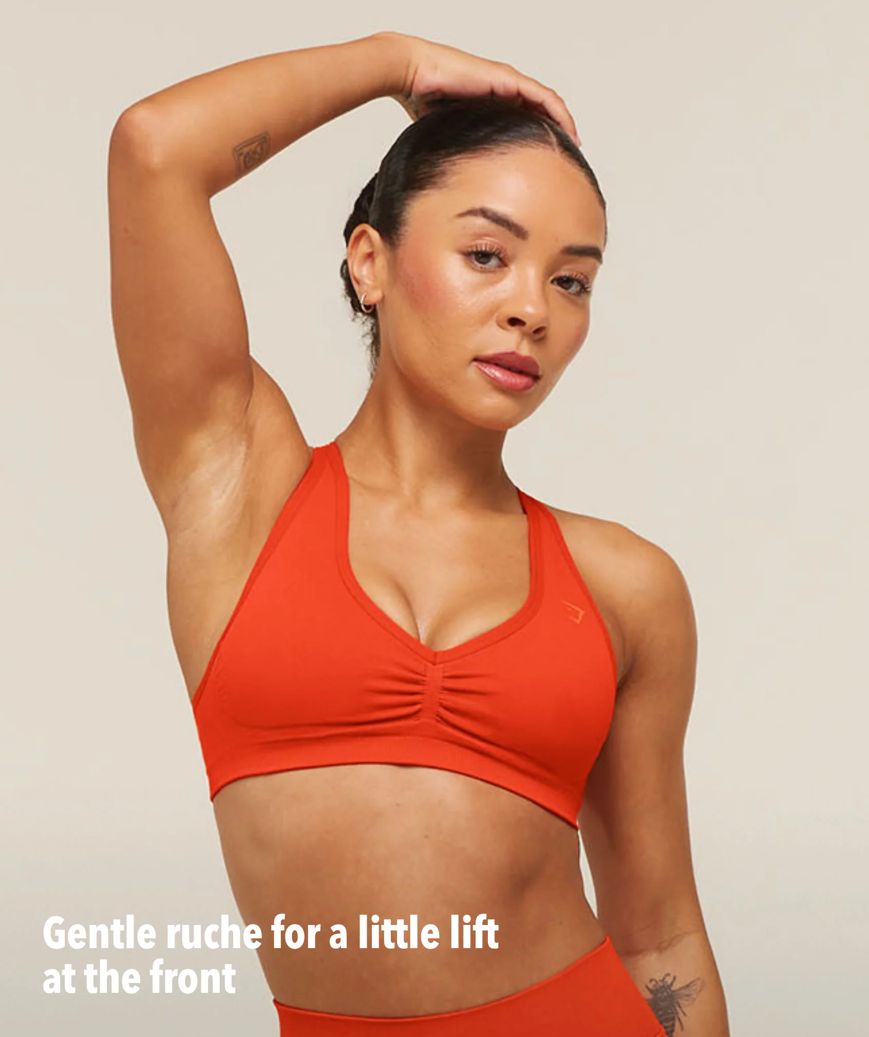 Gymshark Lift Seamless Sports Bra - Bold Orange - Image 3