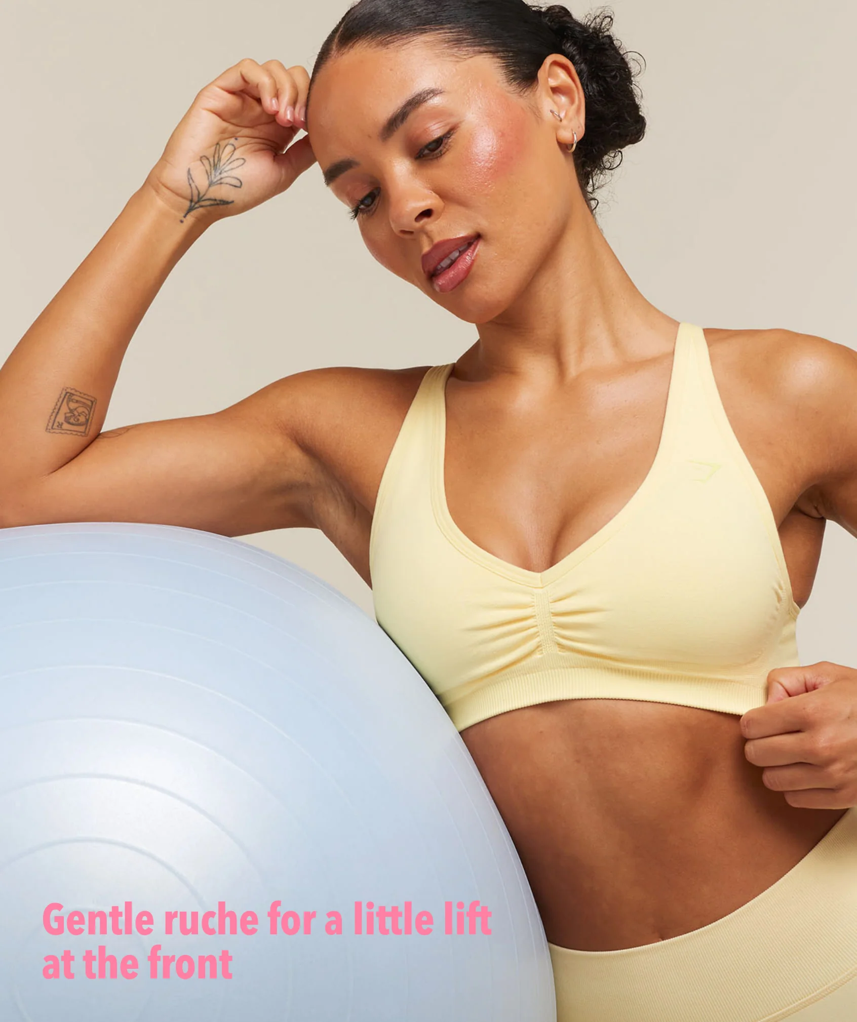Gymshark Lift Seamless Sports Bra - Butter Yellow - Image 3