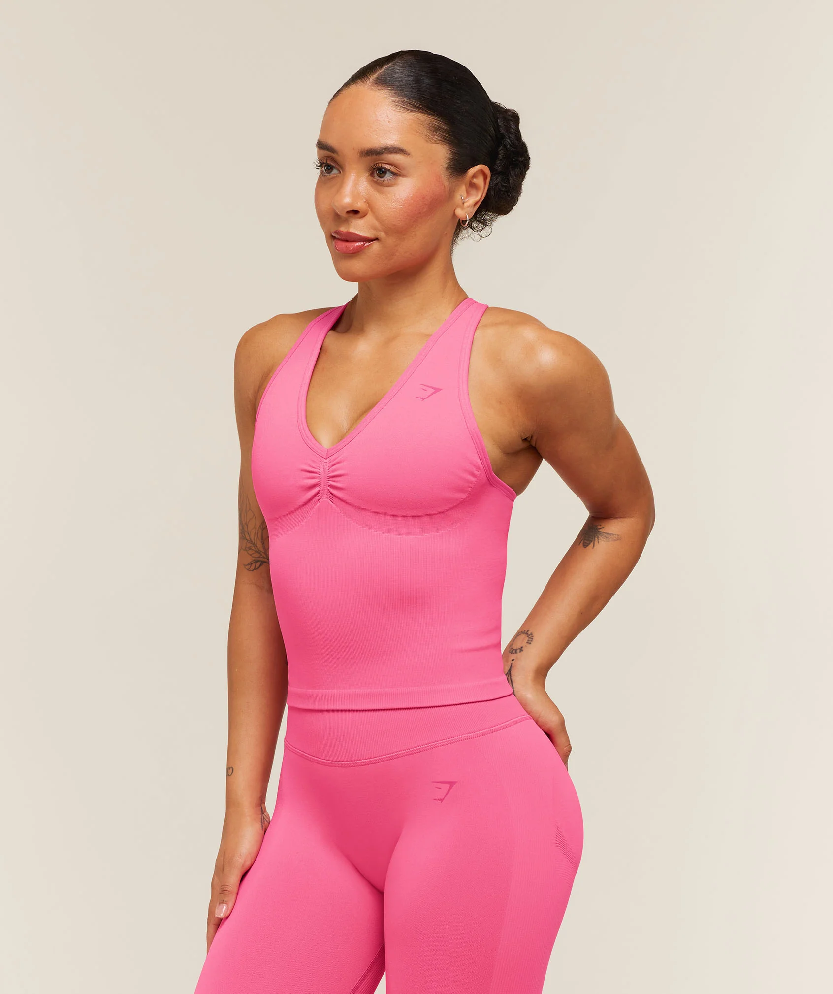 Gymshark Lift Seamless Tank with Shelf - Physical Pink - Image 4