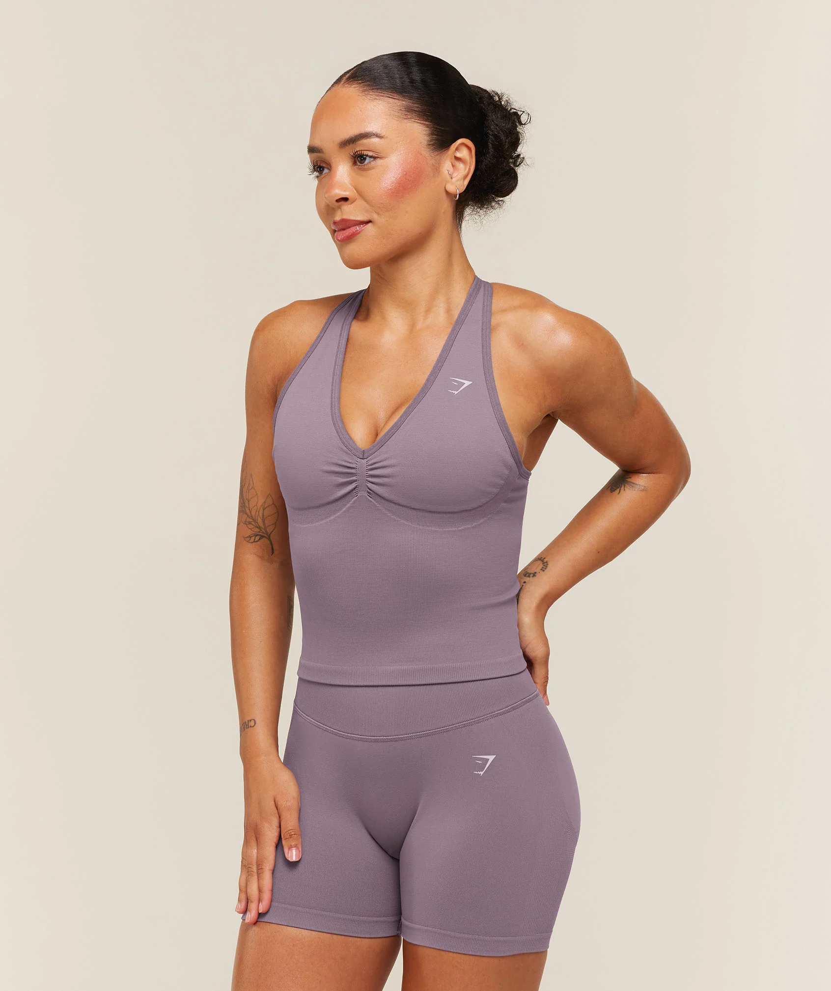 Gymshark Lift Seamless Tank with Shelf - Dusk Purple - Image 4