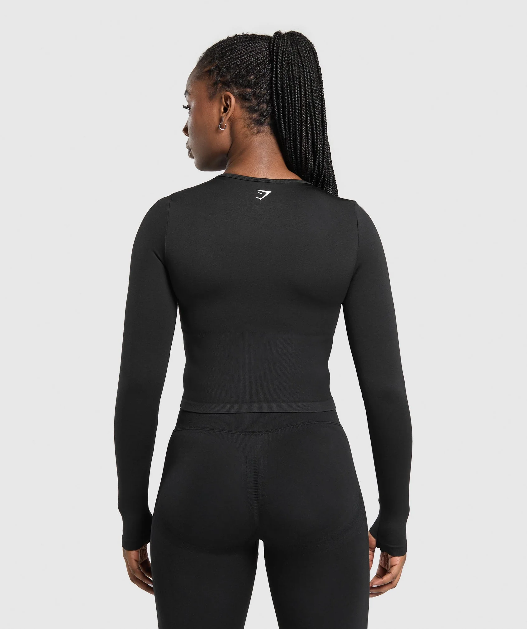 Gymshark Lift Seamless Zip Up Jacket - Black/Black Marl - Image 3