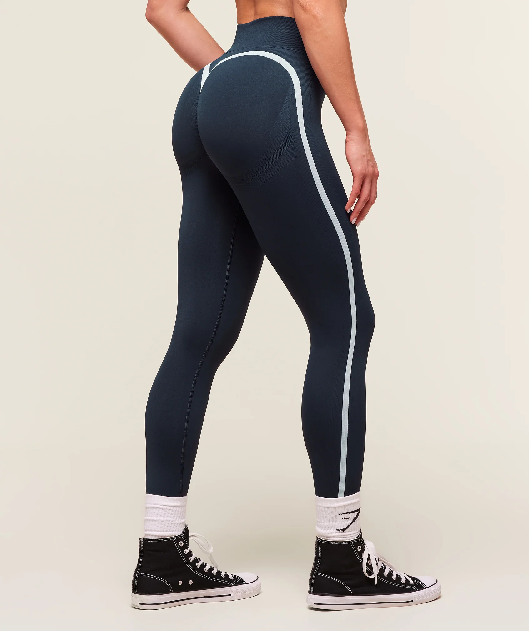 Gymshark Lift Campus Seamless Leggings - Heavy Blue - Image 3