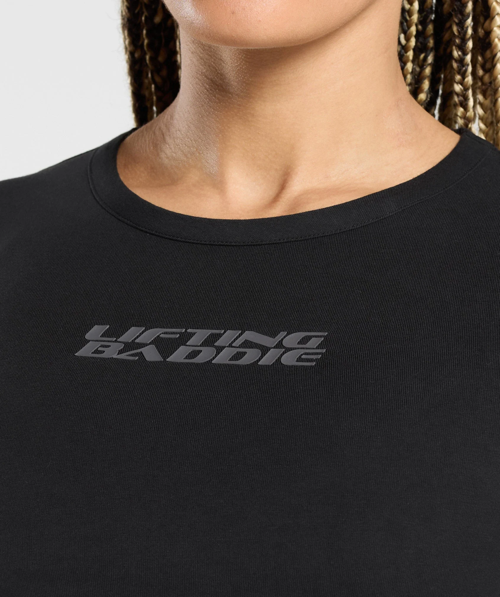 Gymshark Lifting Baddie Midi Long Sleeve Top - Black - Image 5