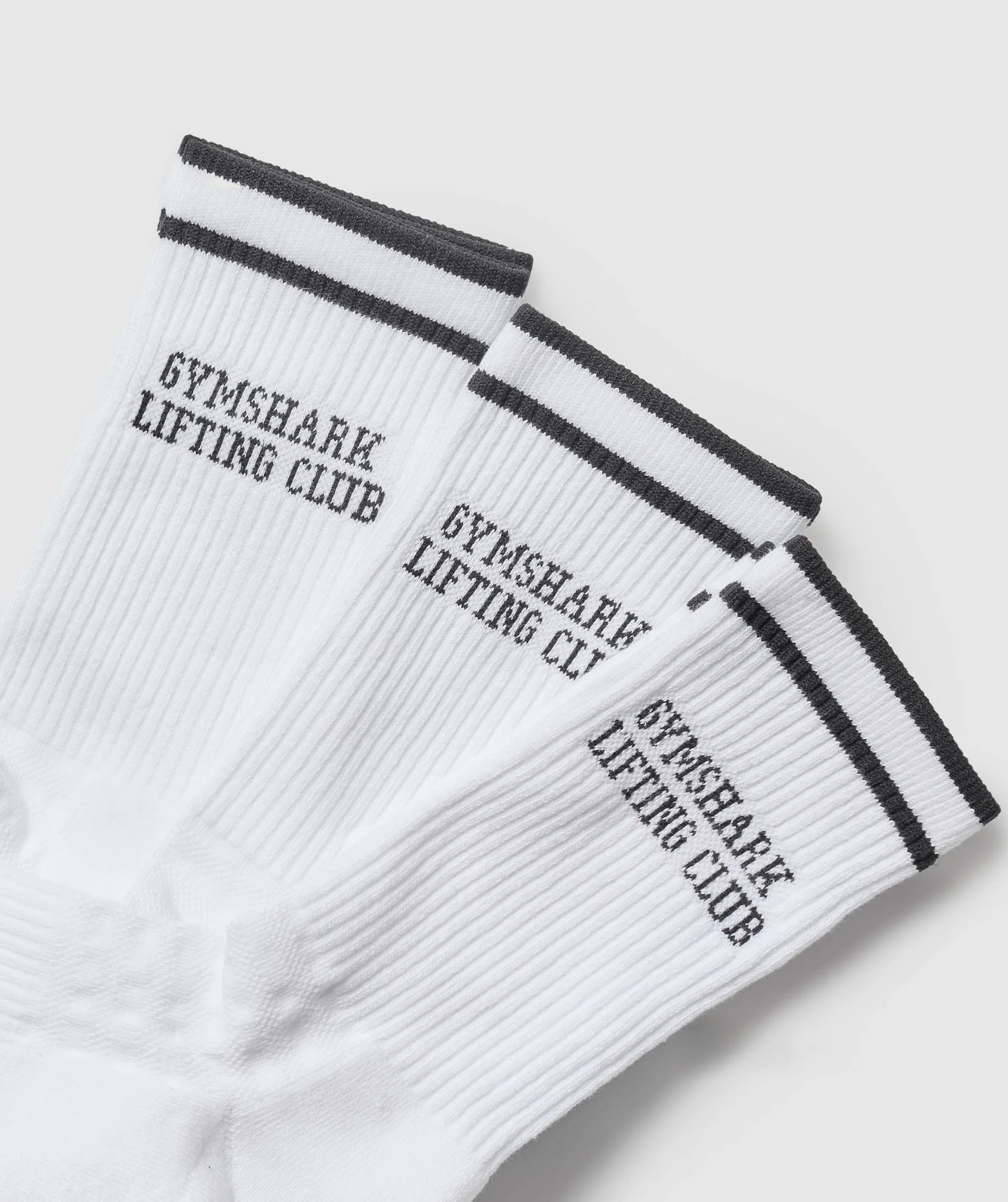 Gymshark Lifting Club Graphic Crew 3pk - White/Black - Image 2