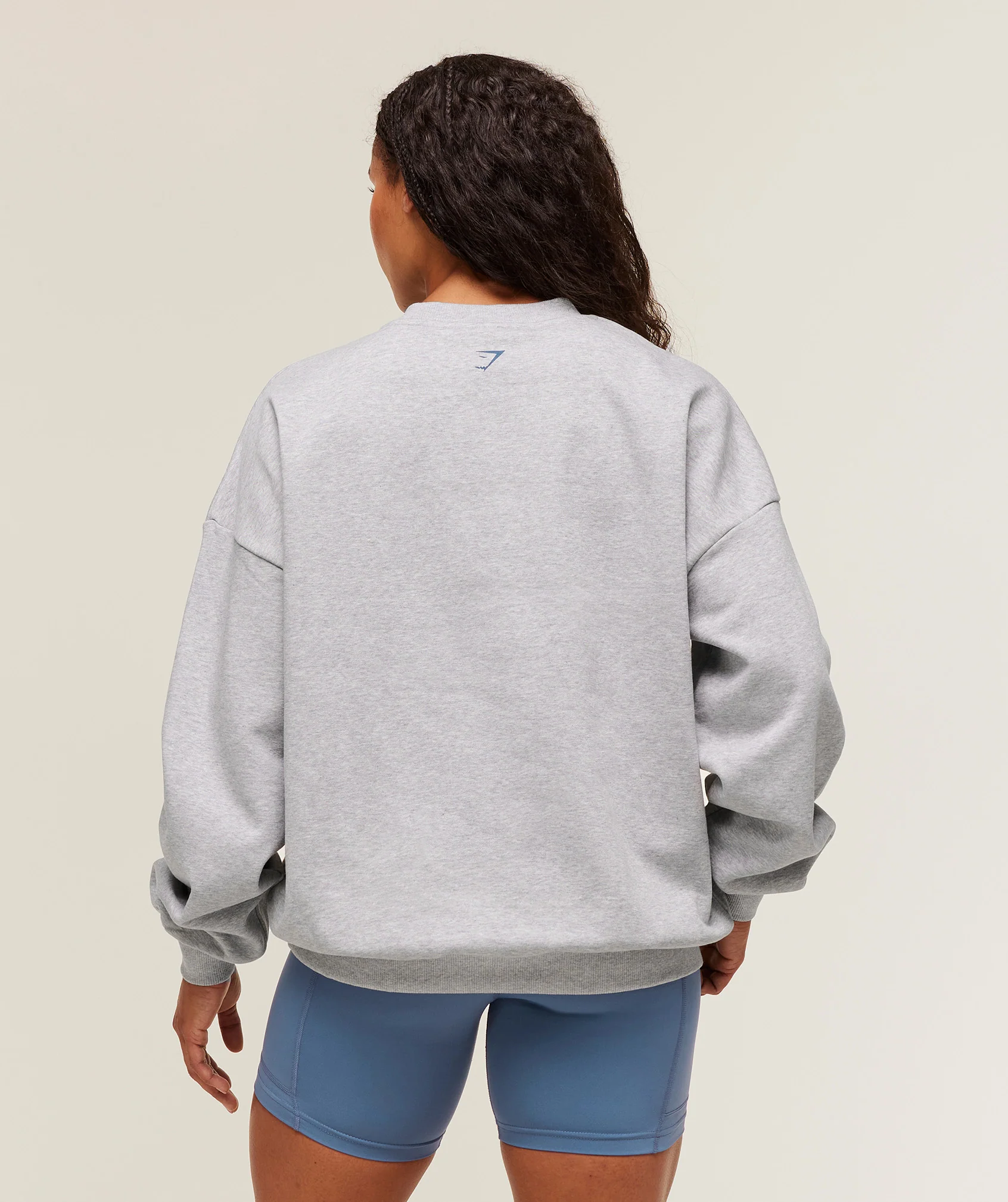 Gymshark Lifting Club Graphic Oversized Crew Neck - Light Grey Core Marl - Image 2