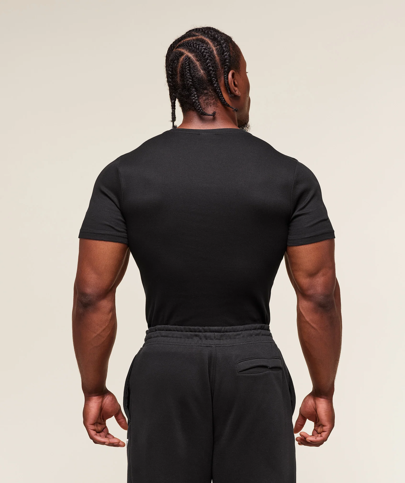 Gymshark Legacy Ribbed T-Shirt - Black - Image 2