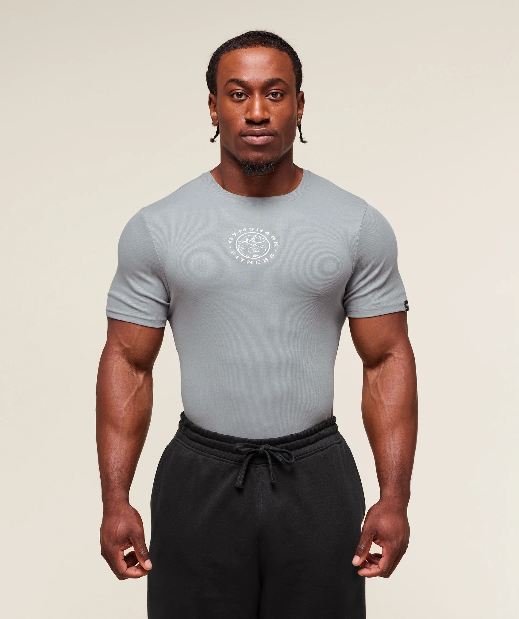 Gymshark Legacy Ribbed T-Shirt - Denim Grey