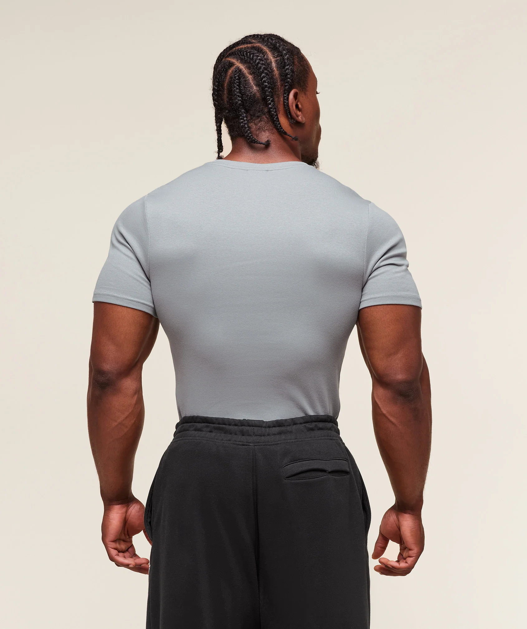 Gymshark Legacy Ribbed T-Shirt - Denim Grey - Image 2