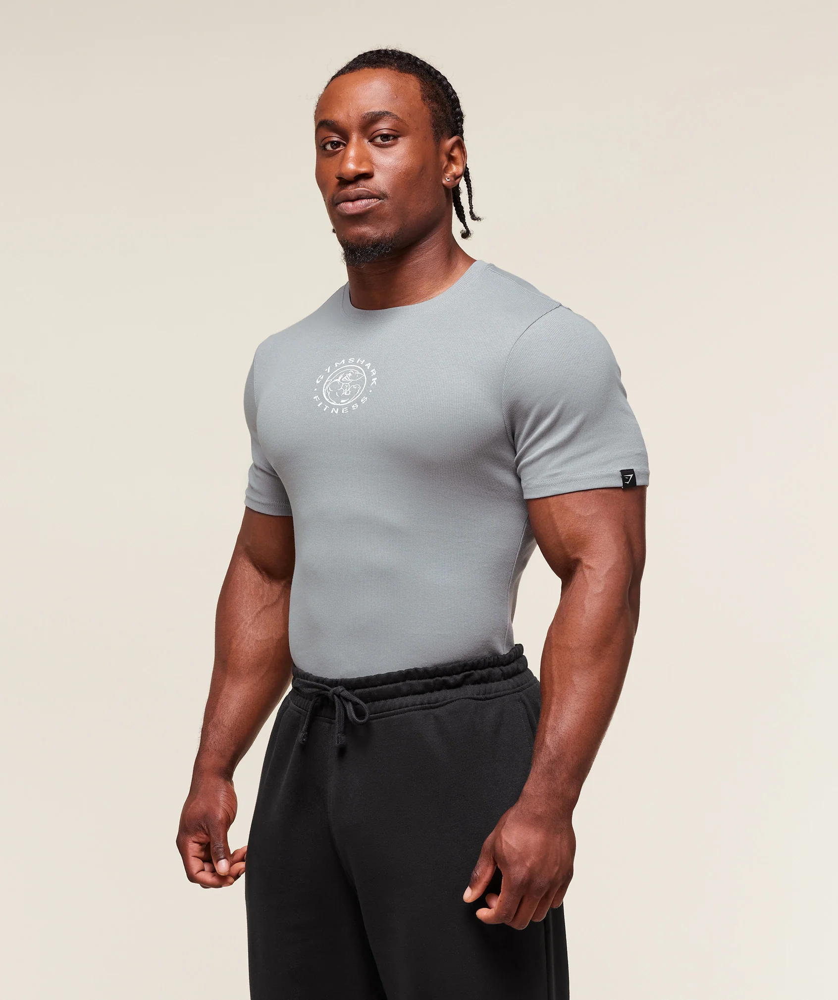 Gymshark Legacy Ribbed T-Shirt - Denim Grey - Image 3