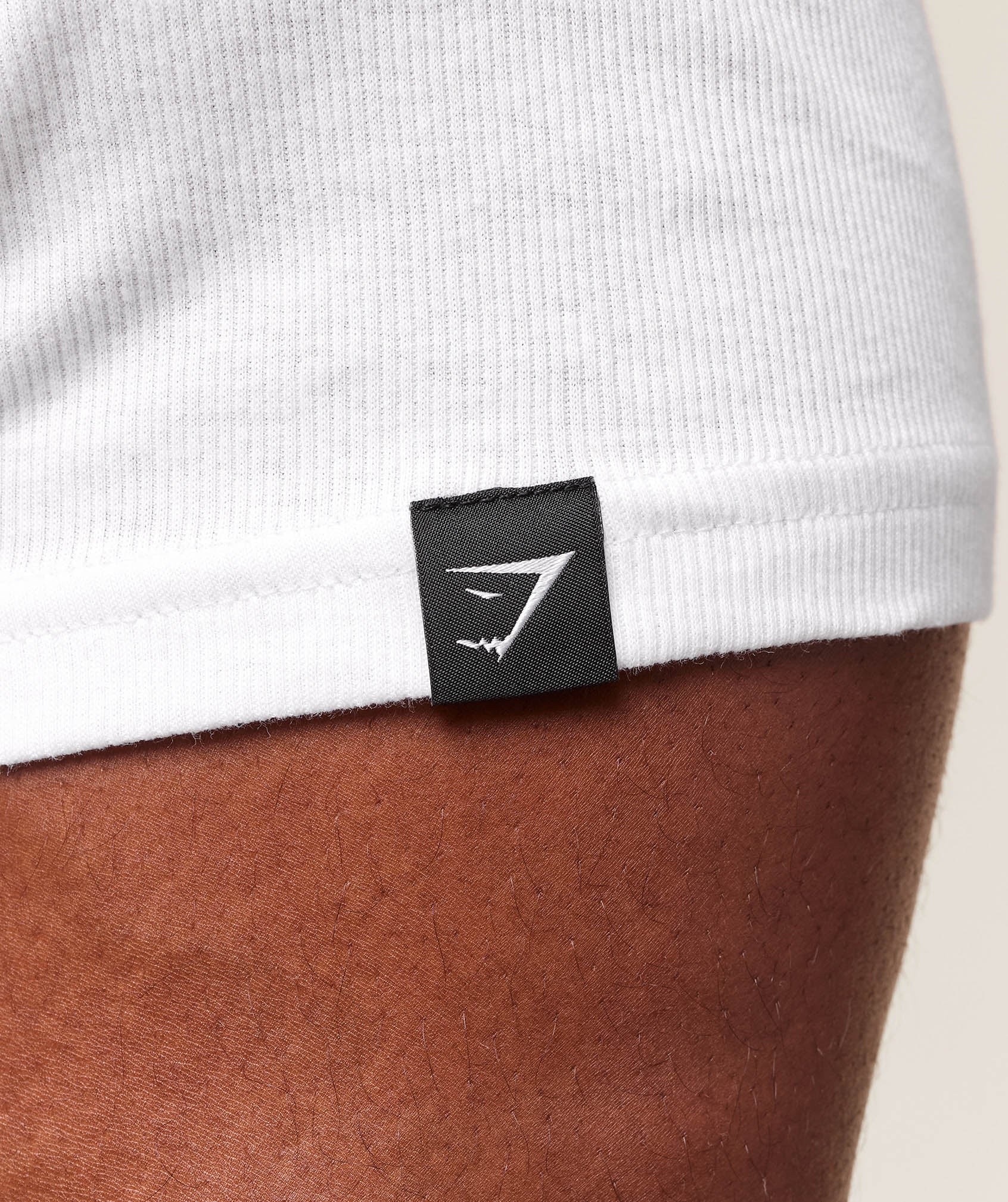 Gymshark Legacy Ribbed T-Shirt - White - Image 5