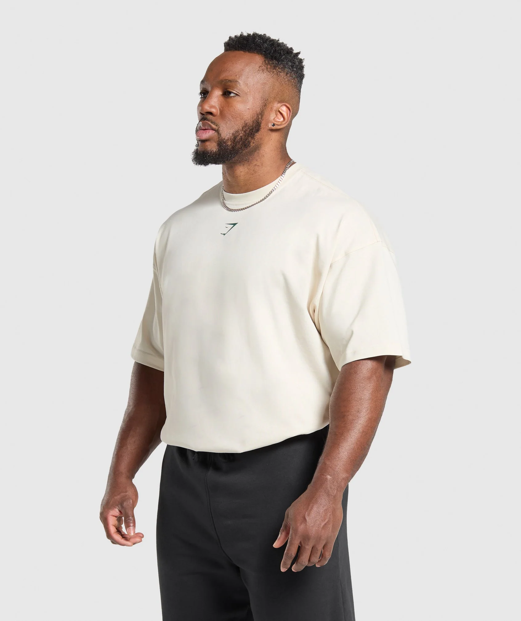 Gymshark Lifting Club T-Shirt - Oat White/Classic Green - Image 3
