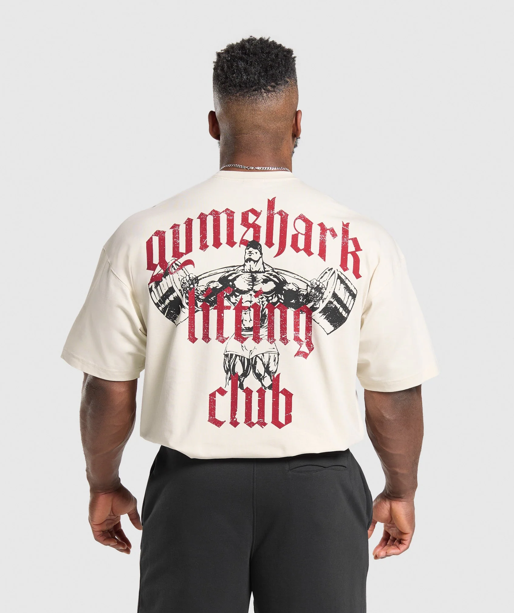 Gymshark Lifting Club T-Shirt - Oat White/Conditioning Red - Image 5
