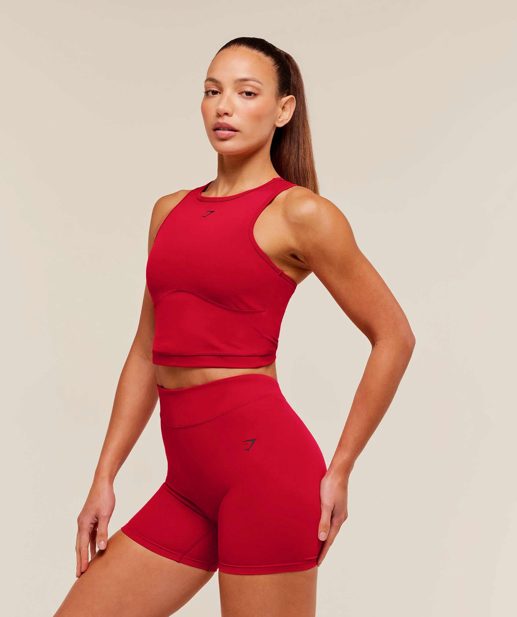 Gymshark Lifting Dipped Crop Tank - Carmine Red - Image 3