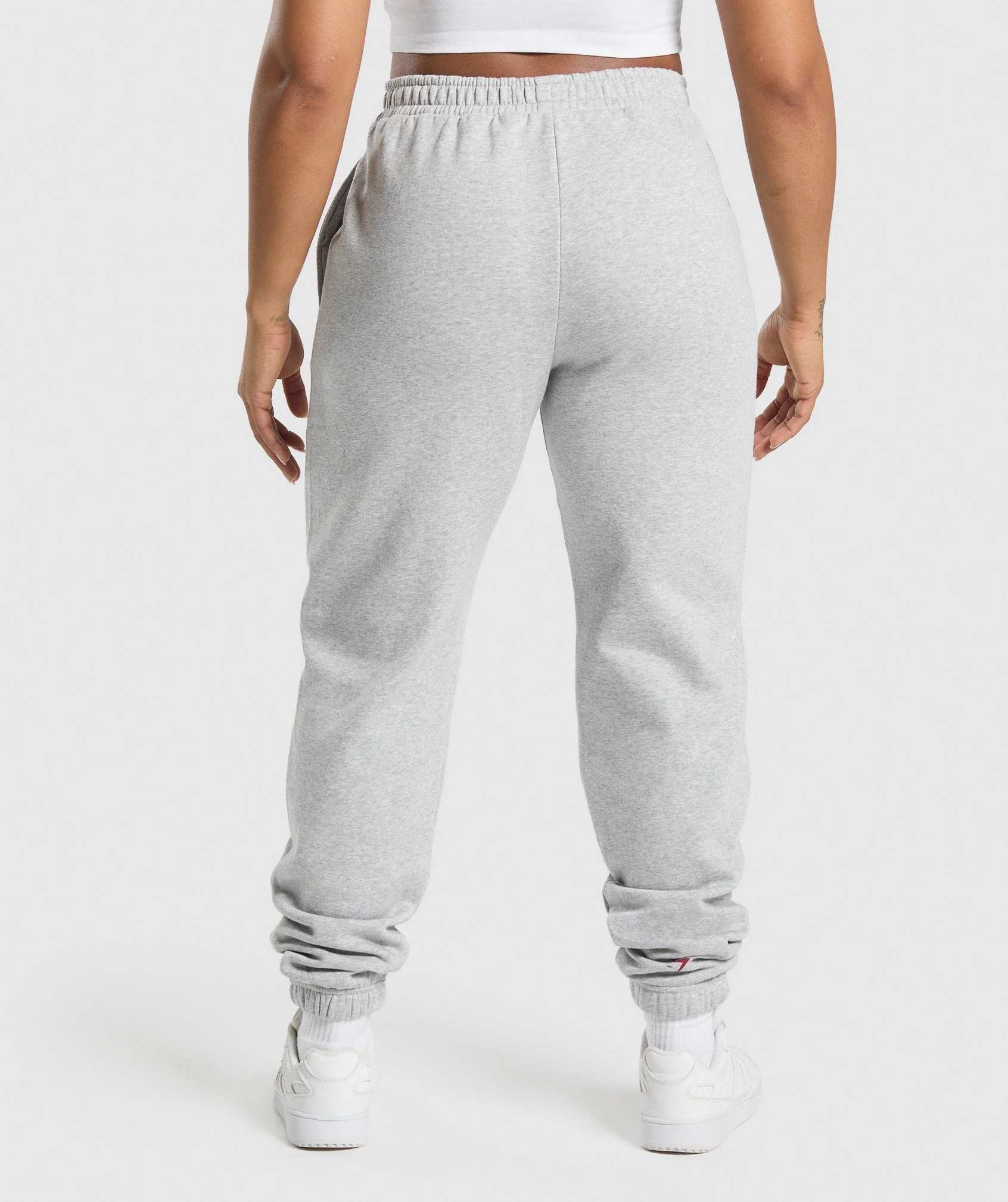 Gymshark Lifting Essentials Graphic Brushed Oversized Joggers - Light Grey Core Marl - Image 2