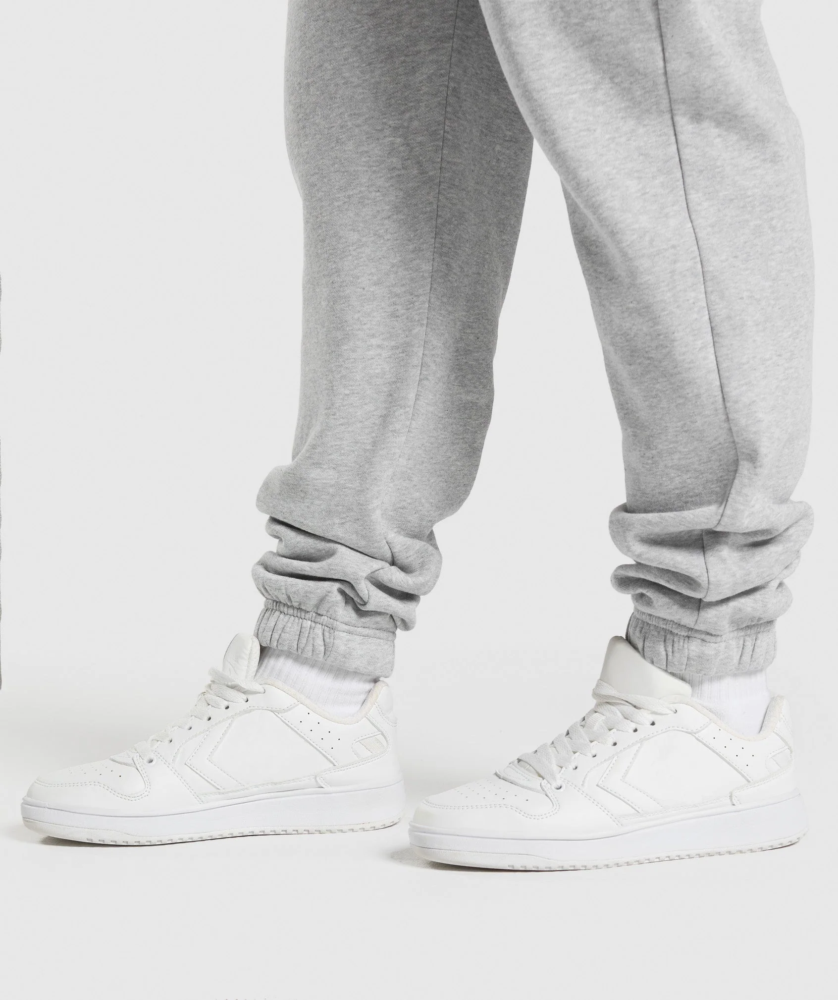 Gymshark Lifting Essentials Graphic Brushed Oversized Joggers - Light Grey Core Marl - Image 6