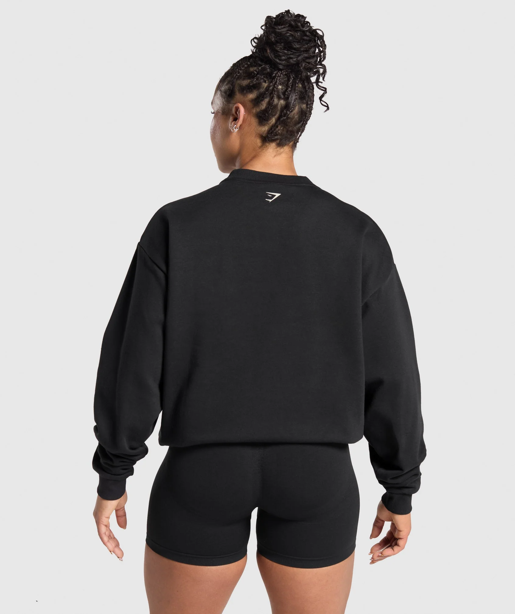 Gymshark Lifting Essentials Graphic Brushed Oversized Sweatshirt - Black - Image 2