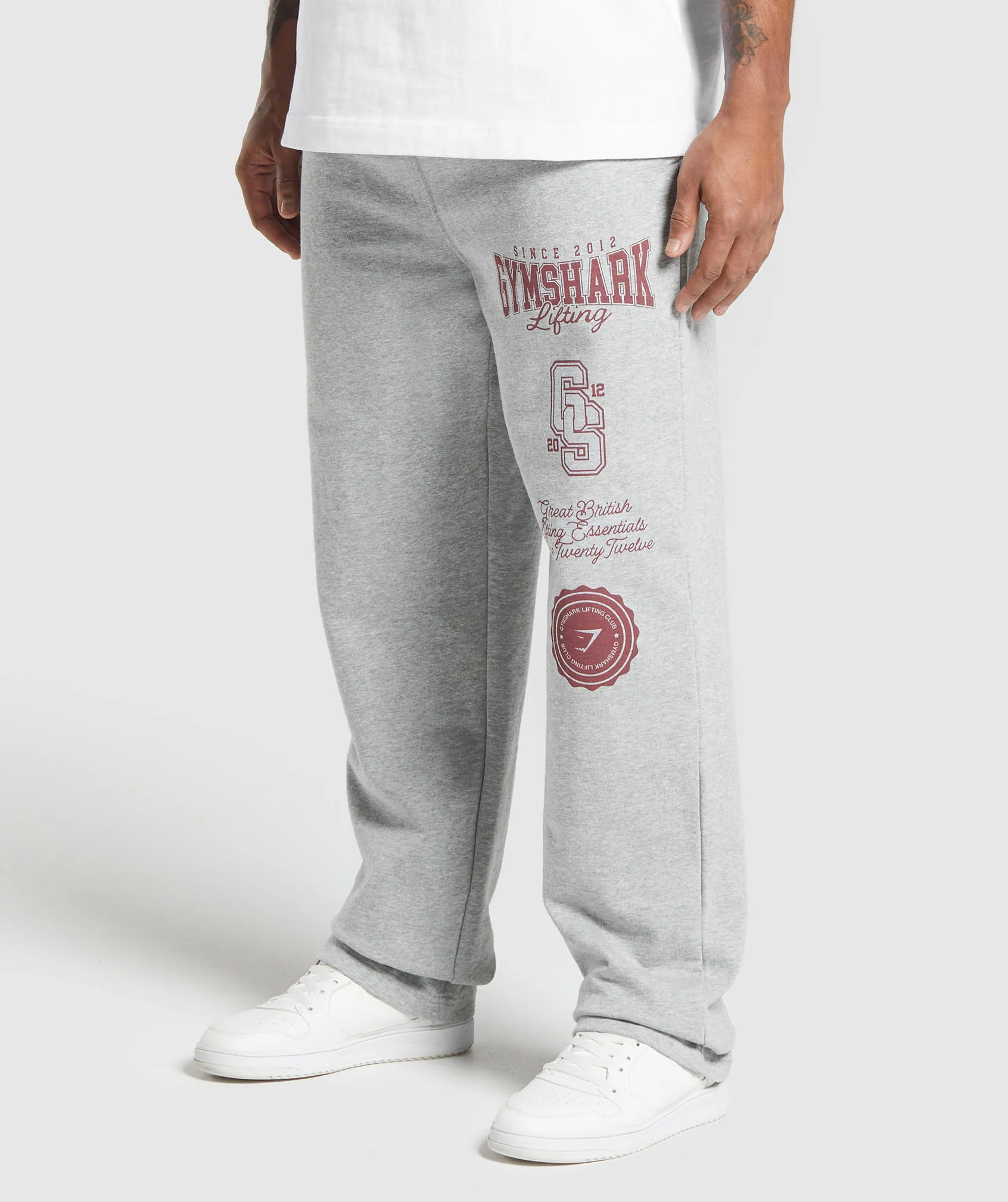 Gymshark Lifting Essentials Straight Leg Pant - Light Grey Core Marl - Image 3