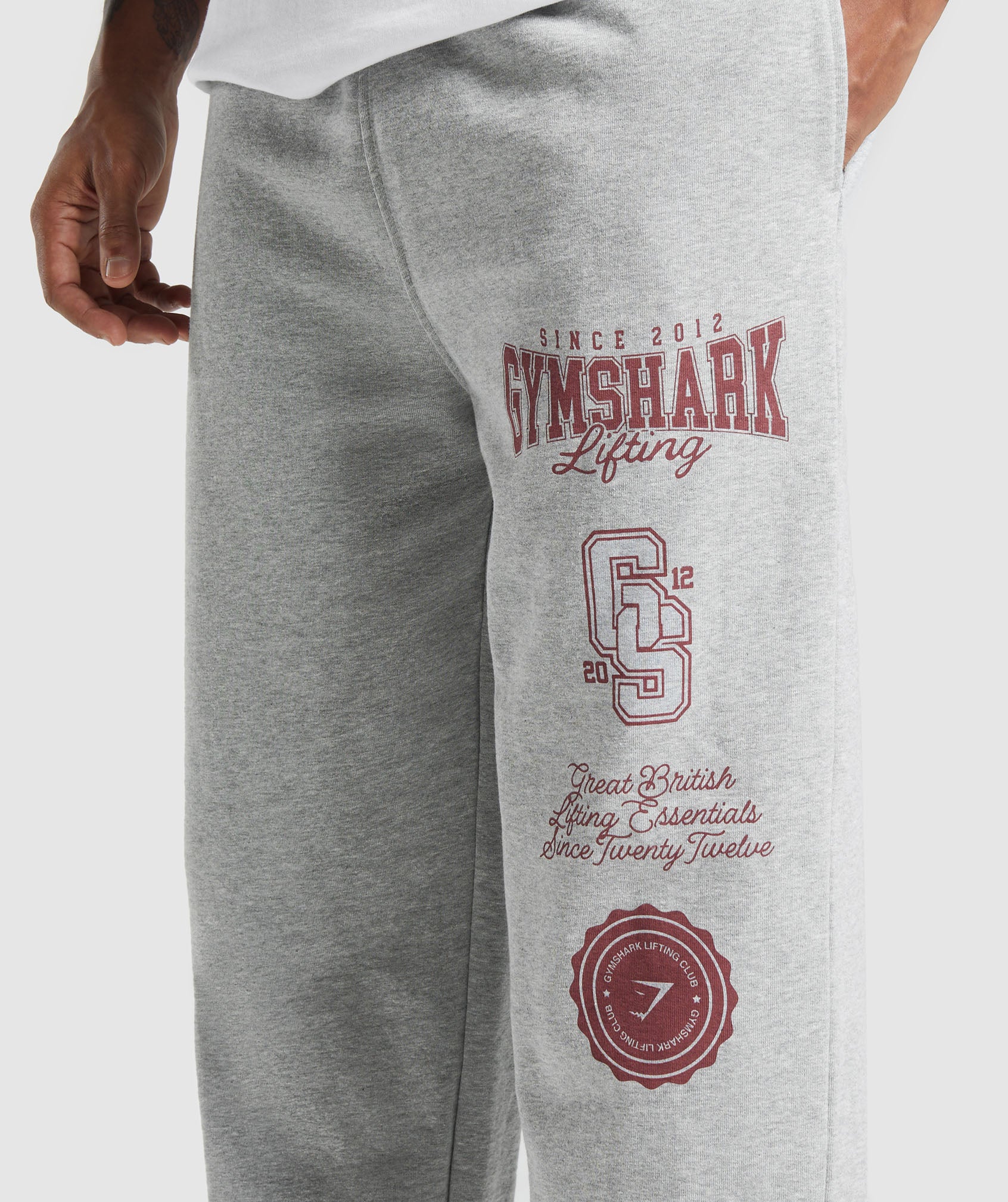 Gymshark Lifting Essentials Straight Leg Pant - Light Grey Core Marl - Image 4