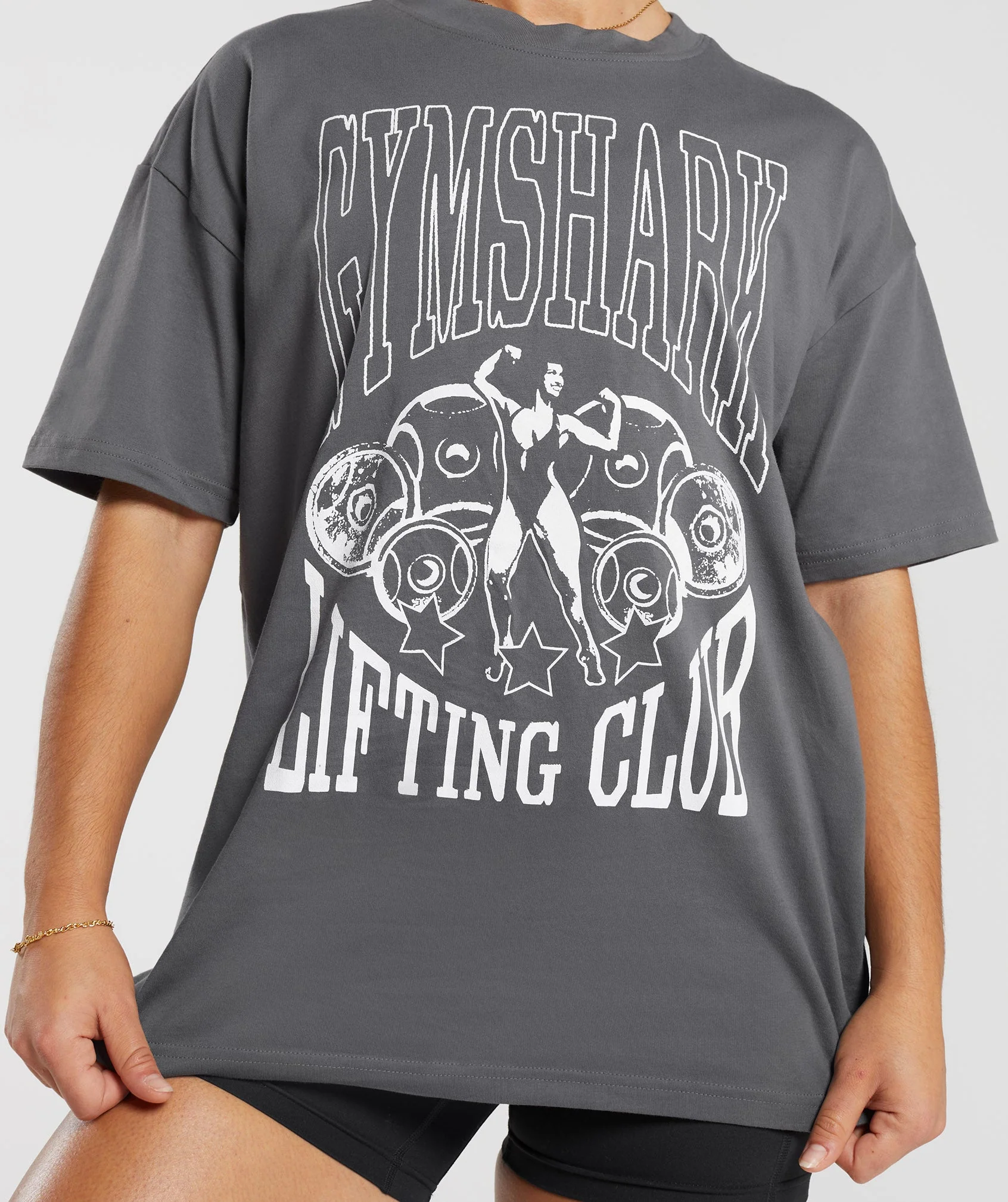 Gymshark Lifting Graphic Oversized T-Shirt - Dark Grey - Image 4