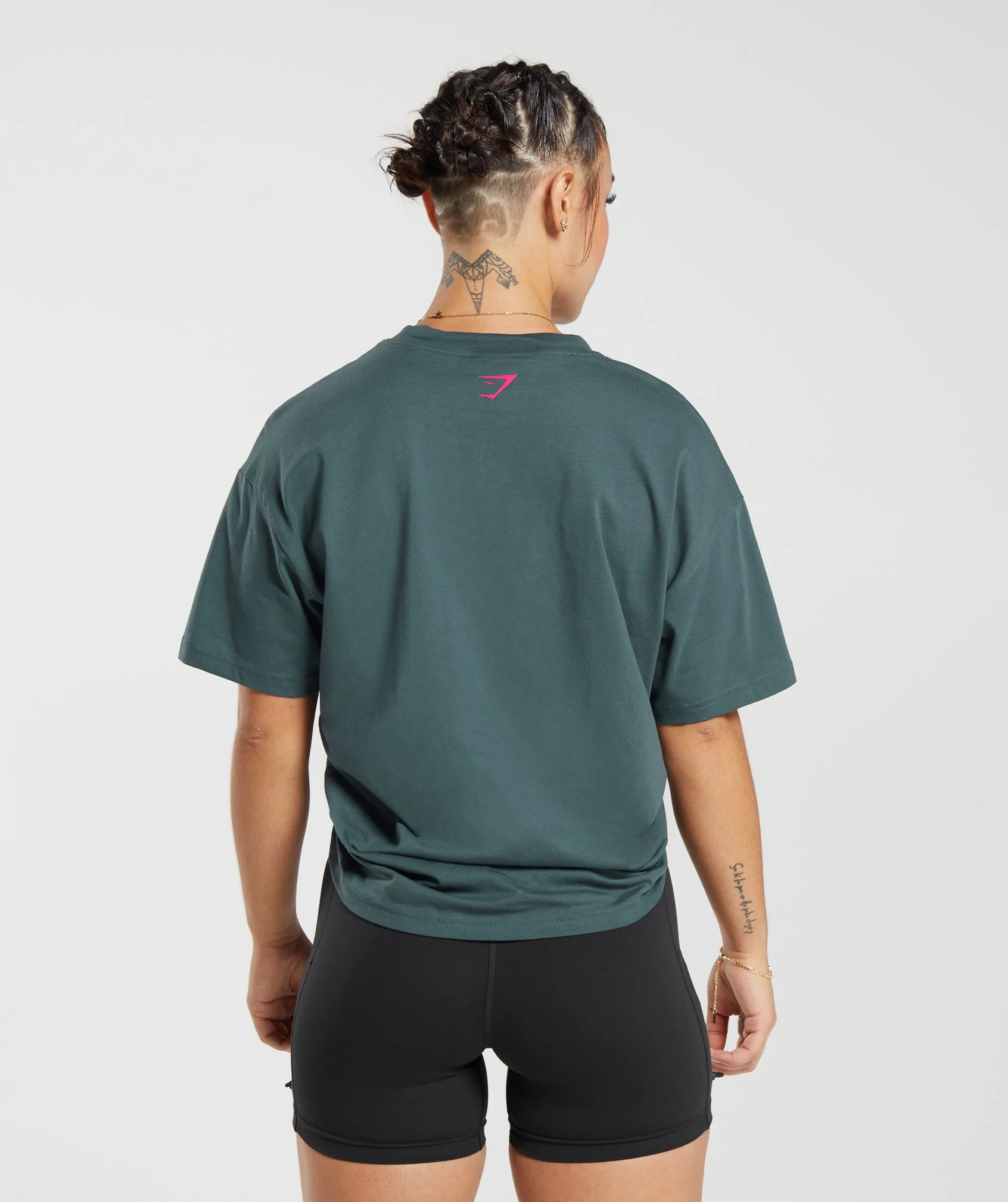 Gymshark Lifting Graphic Oversized T-Shirt - Smokey Teal - Image 2