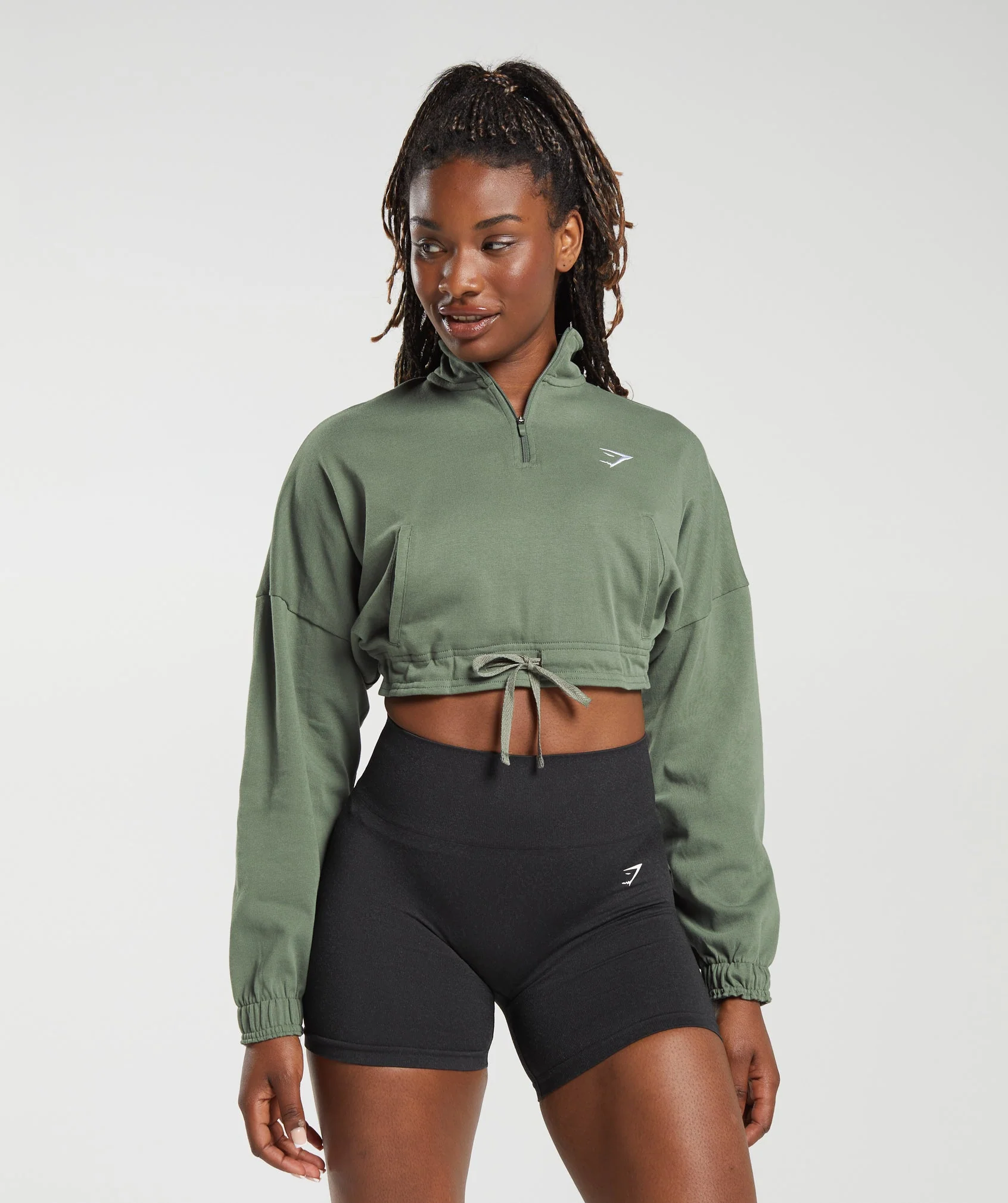 Gymshark Lifting Lightweight 1/4 Zip Pullover - Dusk Green - Image 2