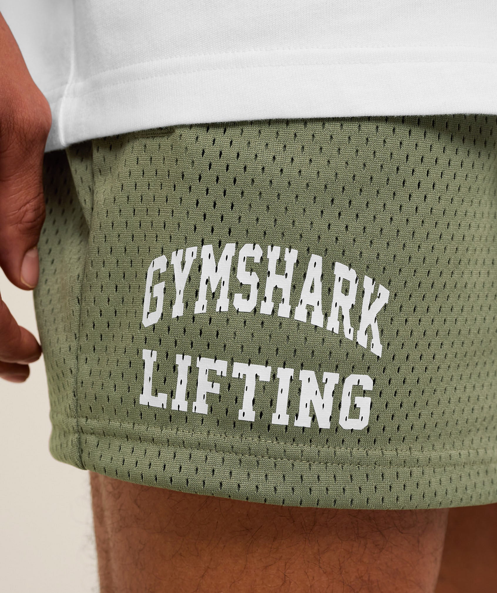 Gymshark Lifting Mesh 5" Shorts - Base Green - Image 6