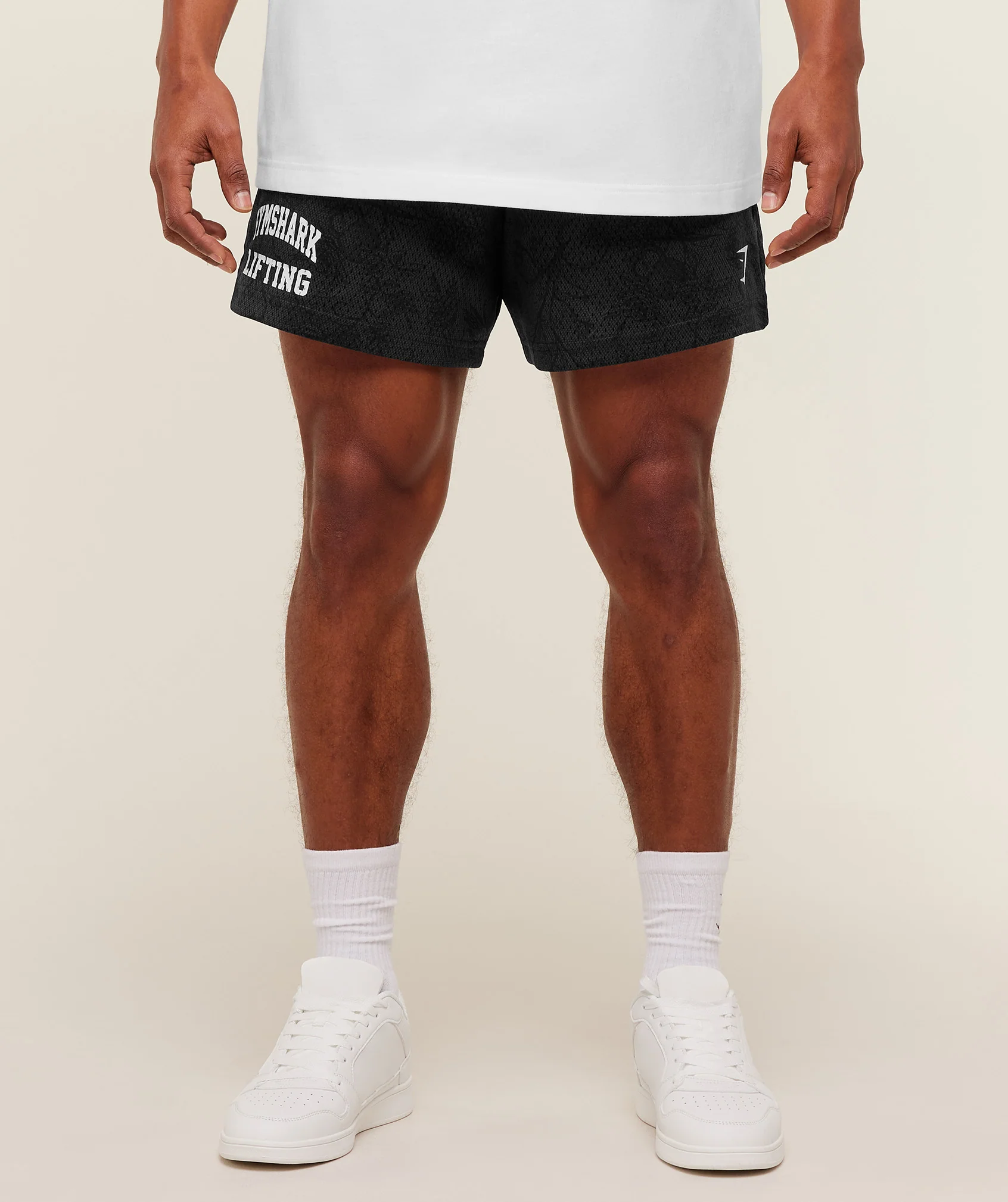 Gymshark Lifting Mesh 5" Shorts - Black/Grey