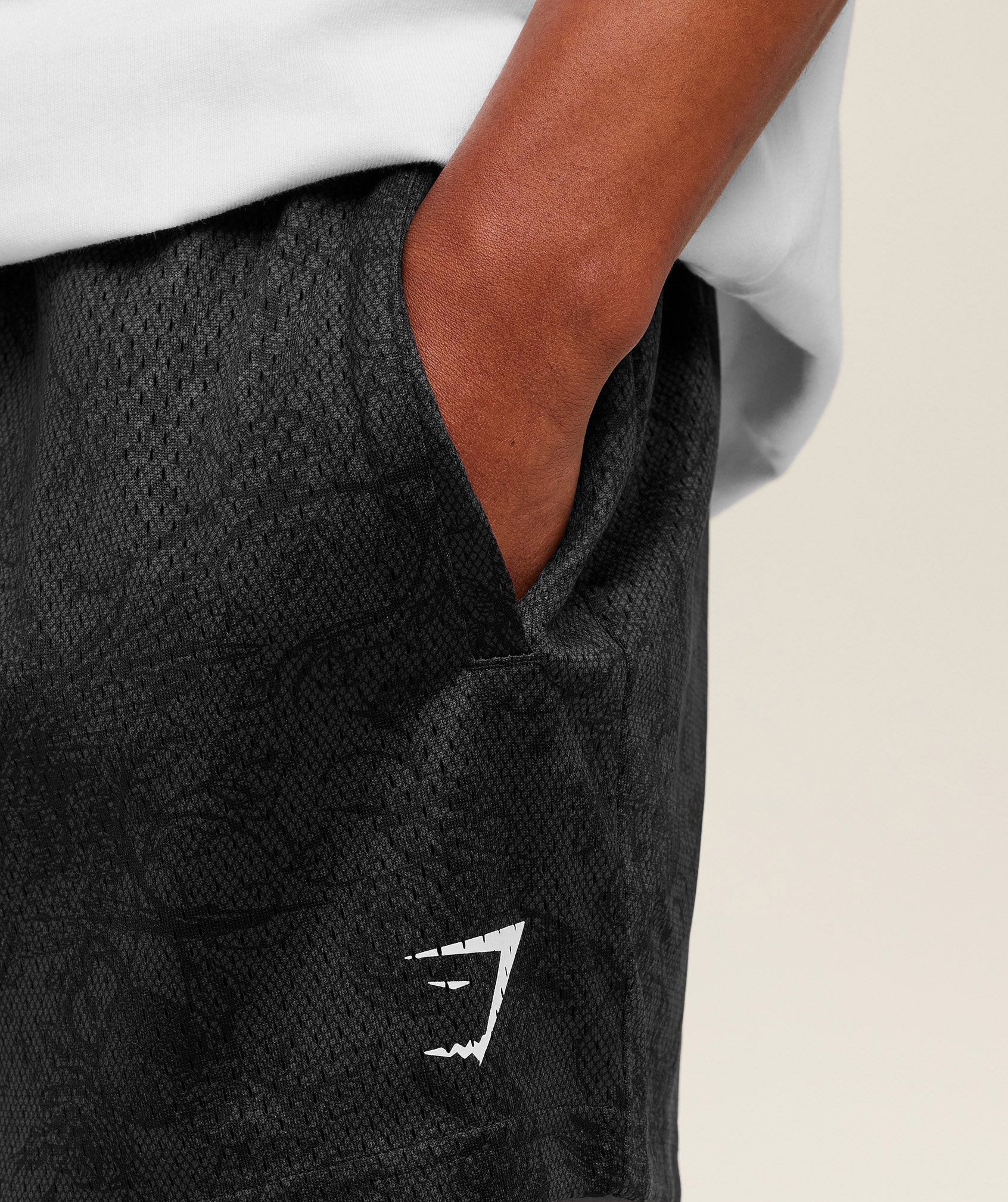 Gymshark Lifting Mesh 5" Shorts - Black/Grey - Image 6