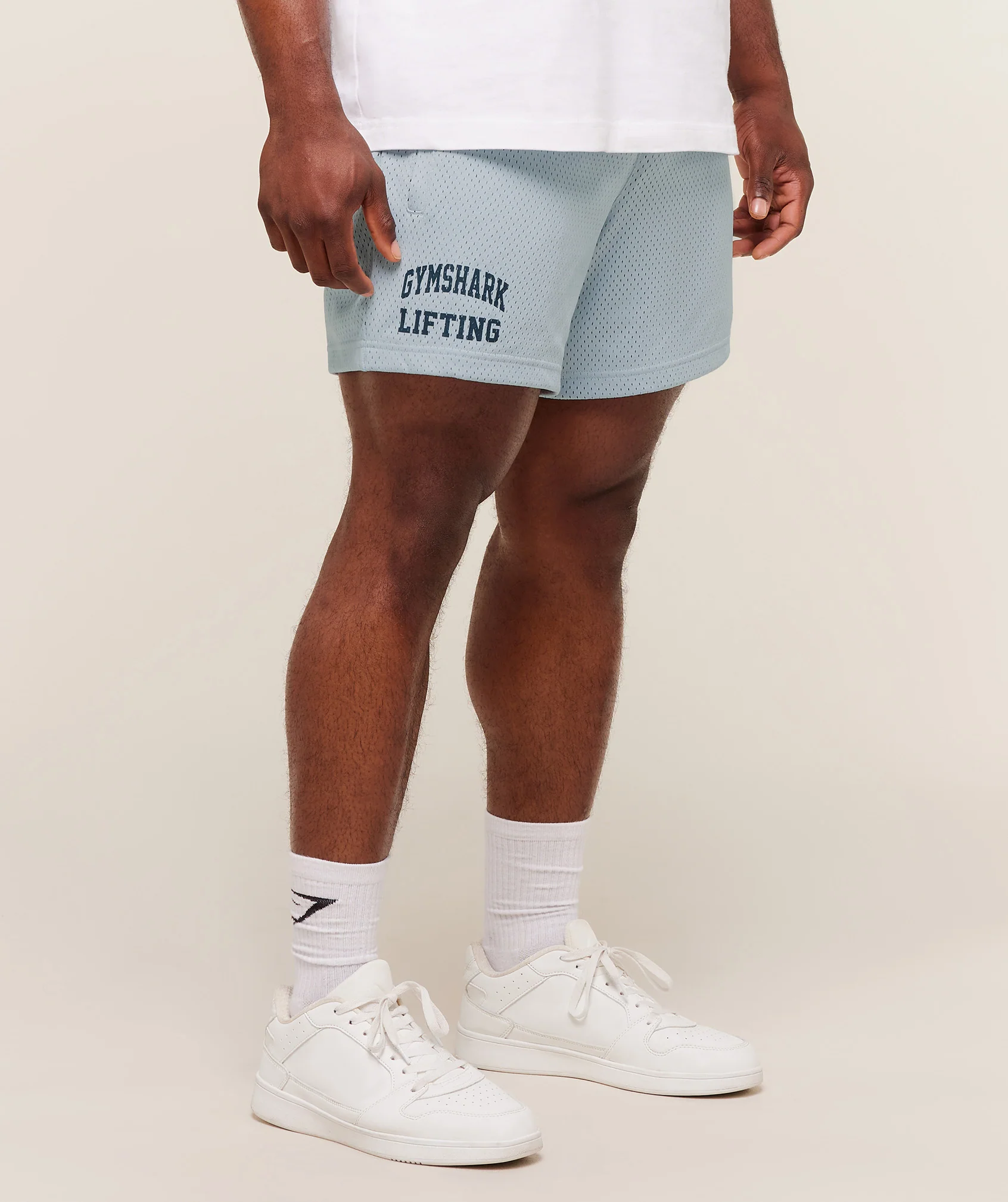 Gymshark Lifting Mesh 5" Shorts - Smoke Blue - Image 3