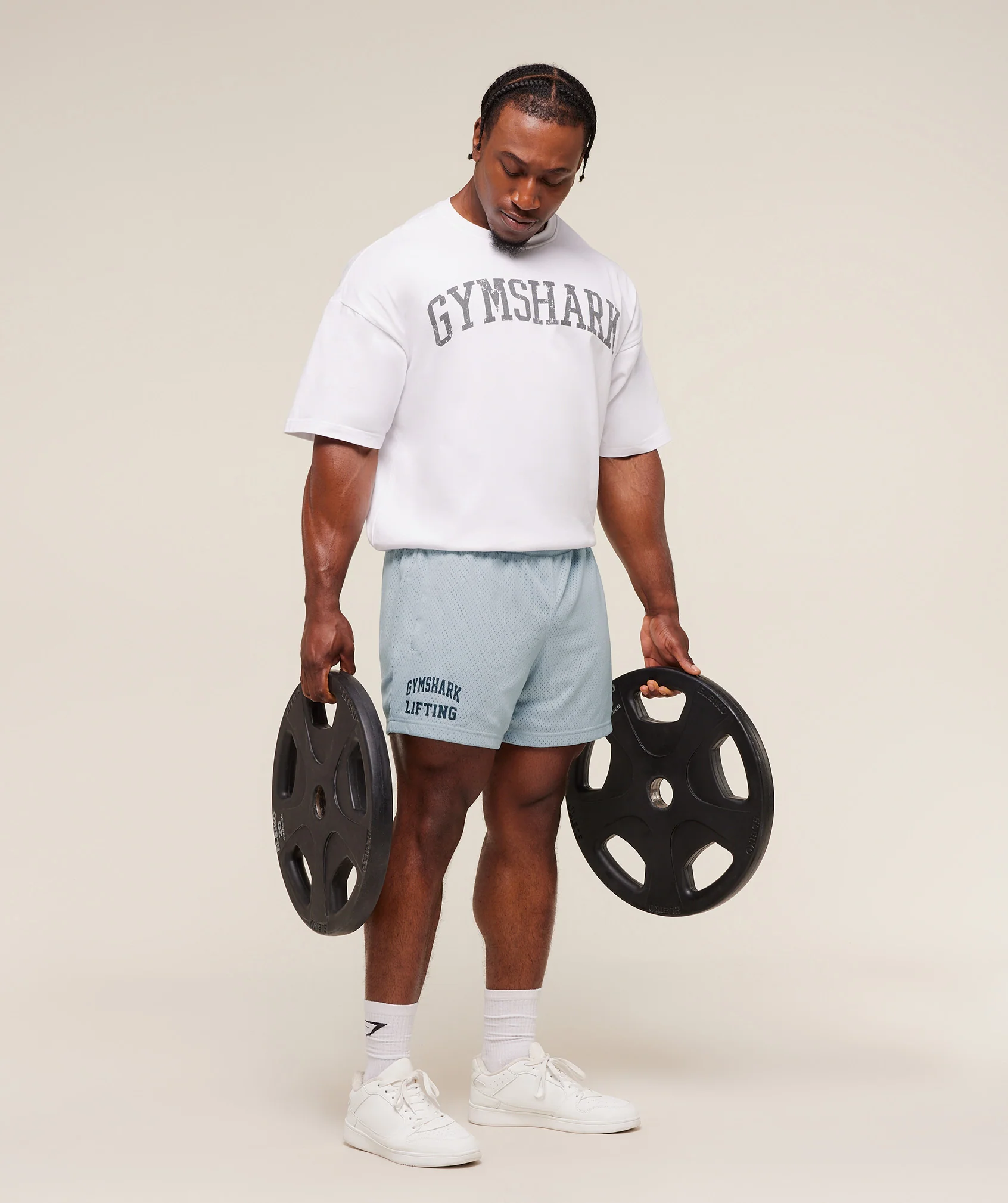 Gymshark Lifting Mesh 5" Shorts - Smoke Blue - Image 4