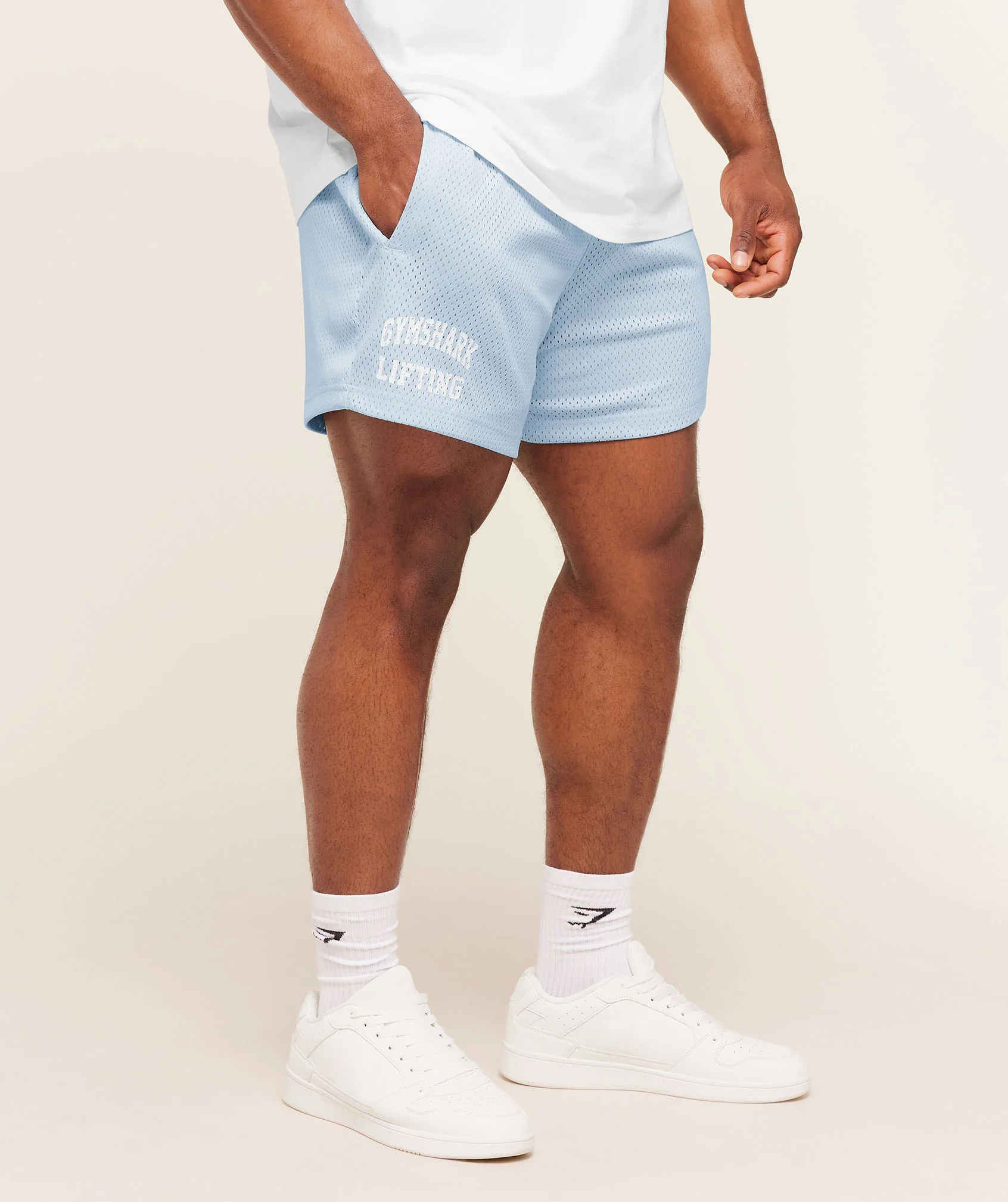 Gymshark Lifting Mesh 5" Shorts - Chilled Blue - Image 3