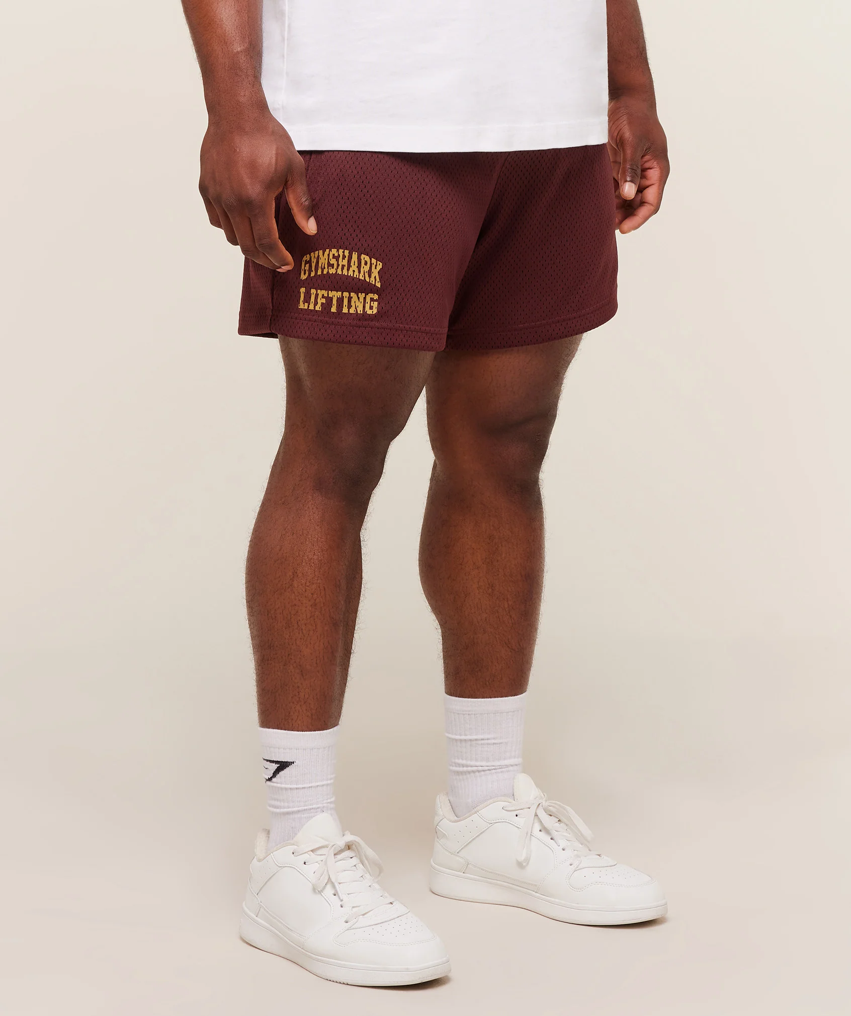 Gymshark Lifting Mesh 5" Shorts - Rich Maroon - Image 2