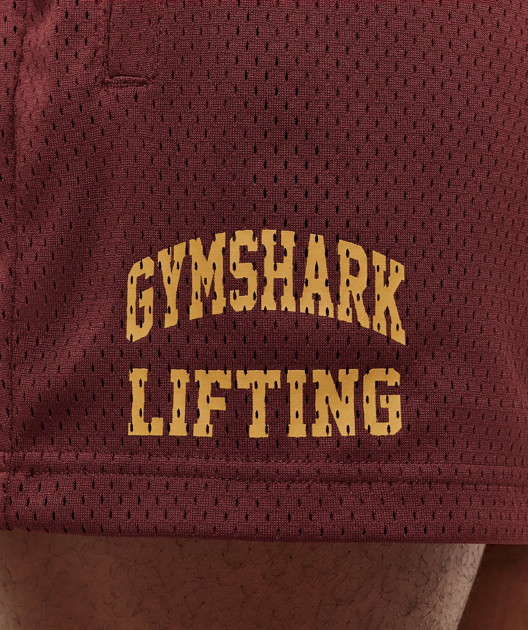 Gymshark Lifting Mesh 5" Shorts - Rich Maroon - Image 5