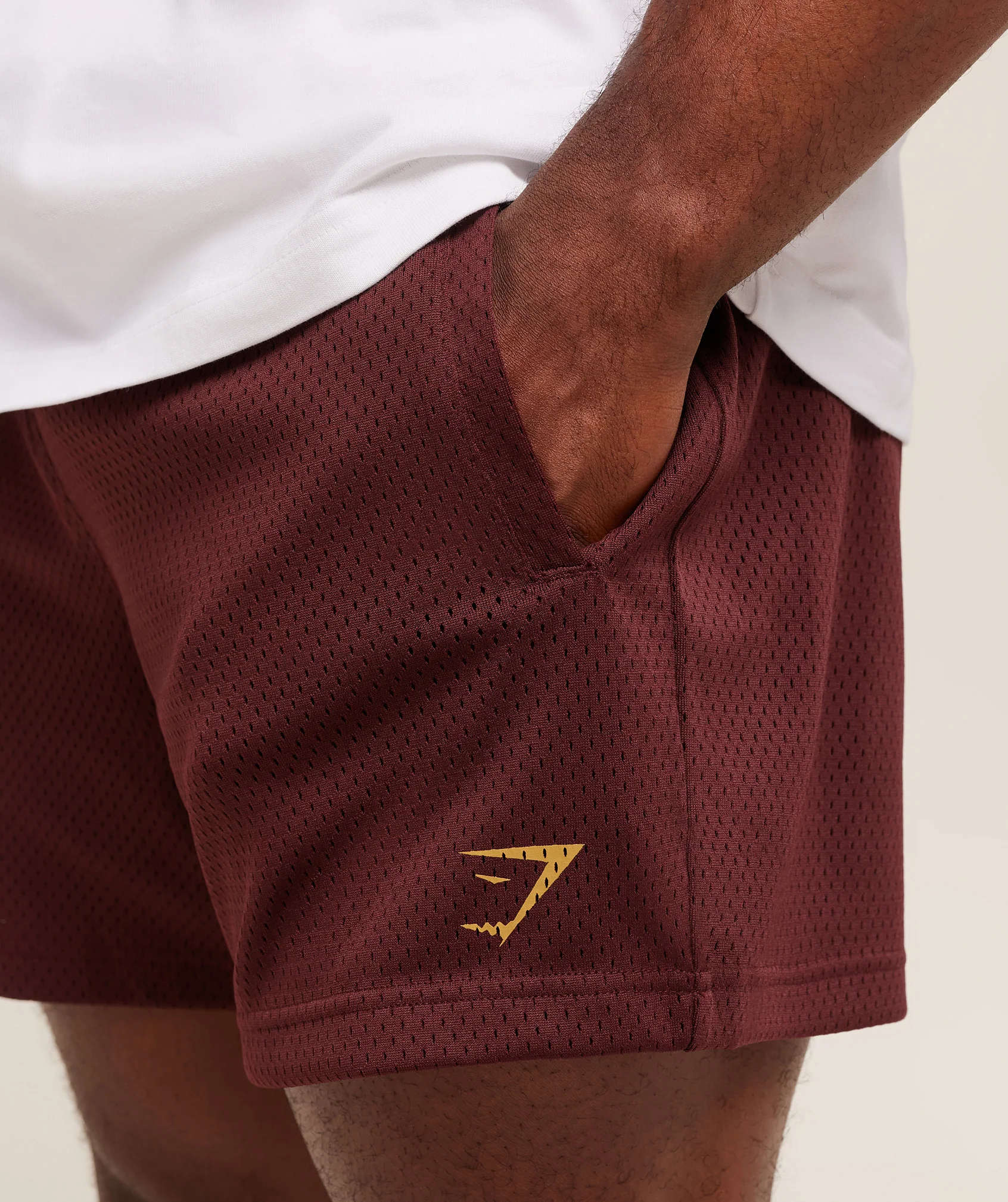 Gymshark Lifting Mesh 5" Shorts - Rich Maroon - Image 6