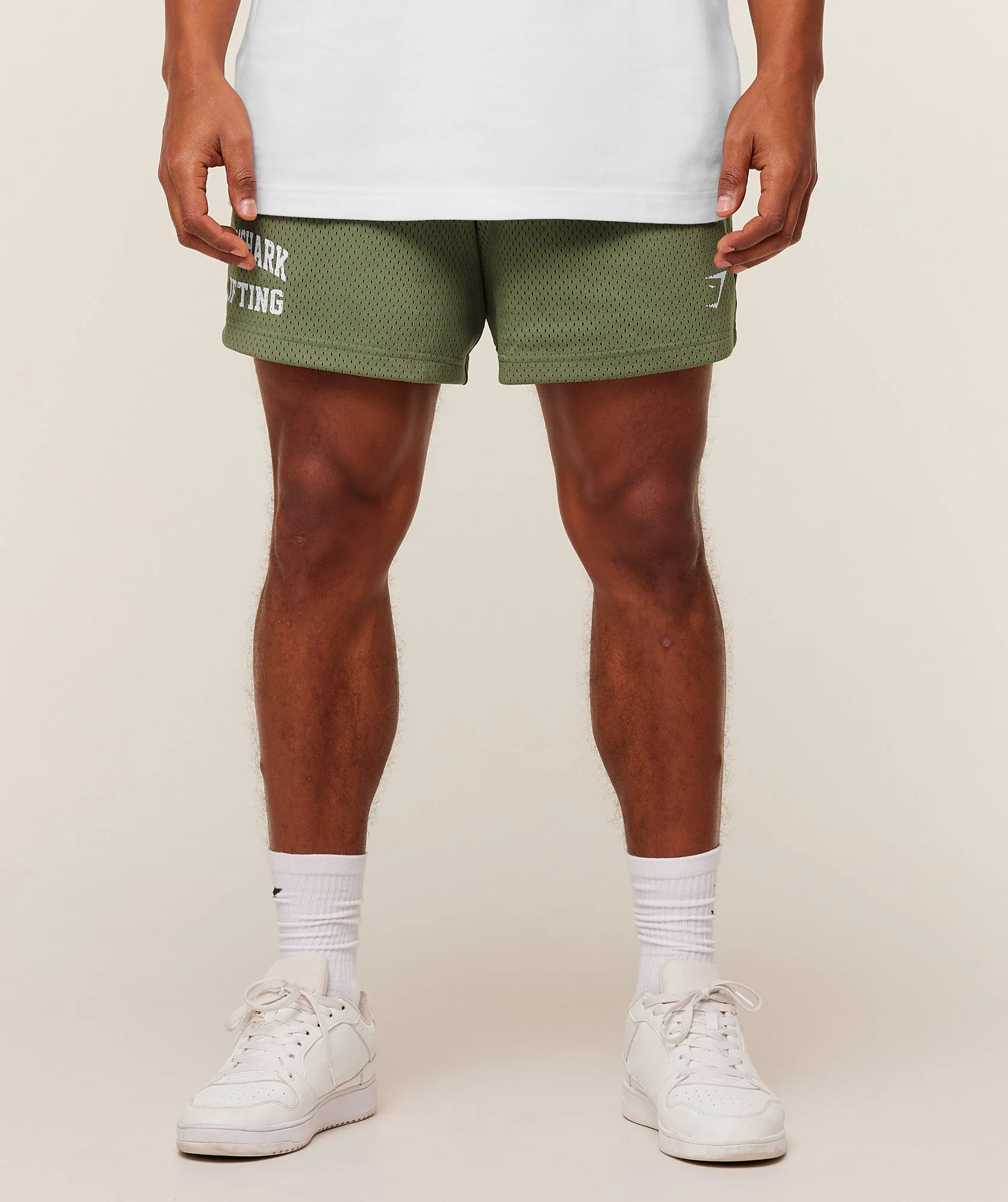 Gymshark Lifting Mesh 5" Shorts - GS Grounded Green