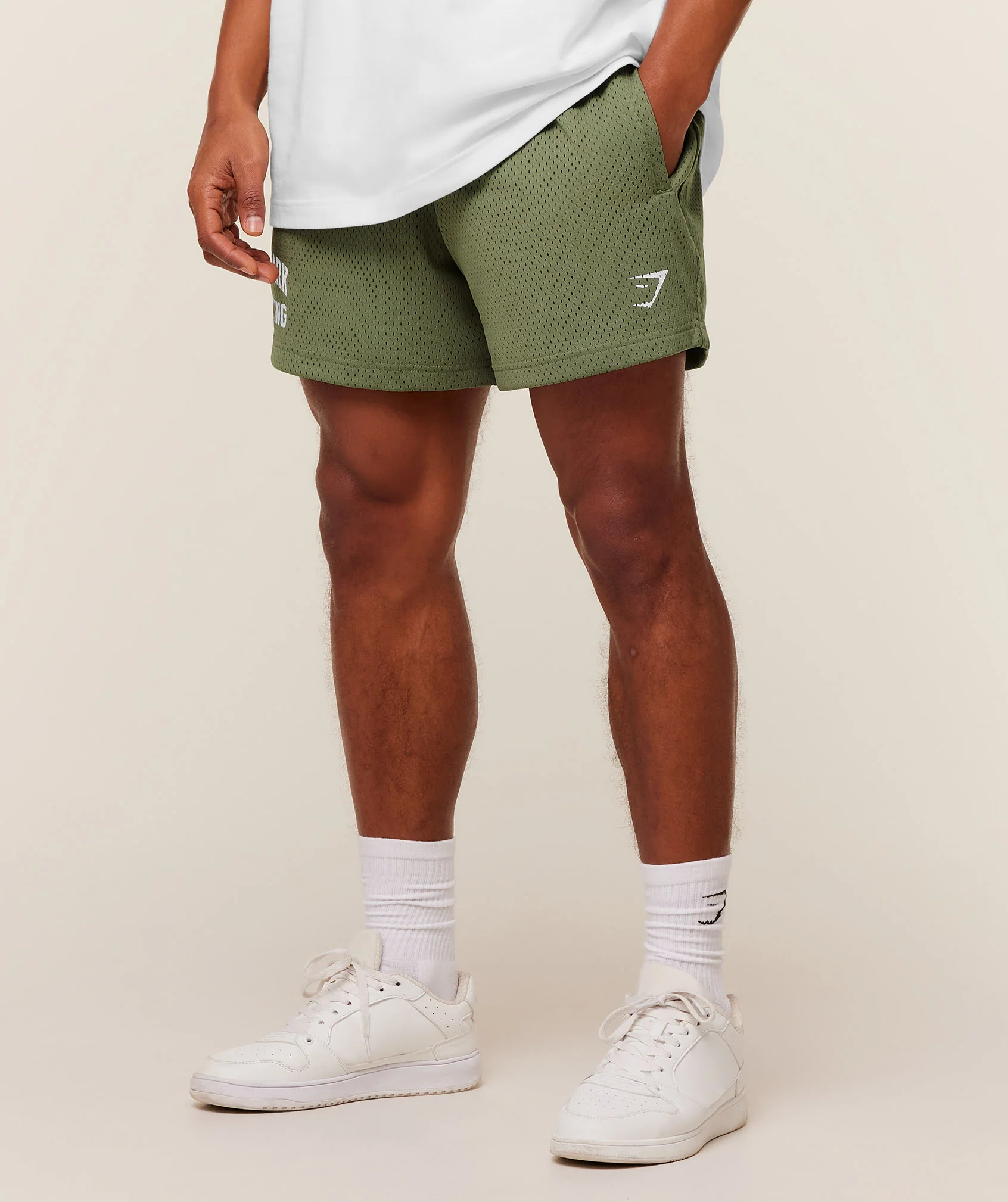 Gymshark Lifting Mesh 5" Shorts - GS Grounded Green - Image 2