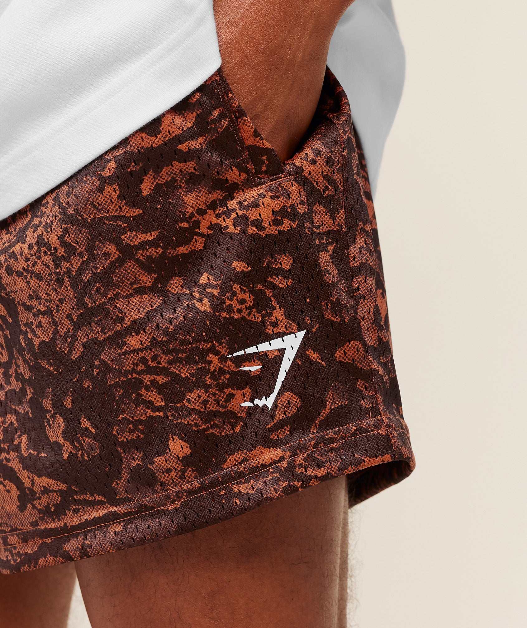 Gymshark Lifting Mesh 5" Shorts - Terracotta Orange - Image 7