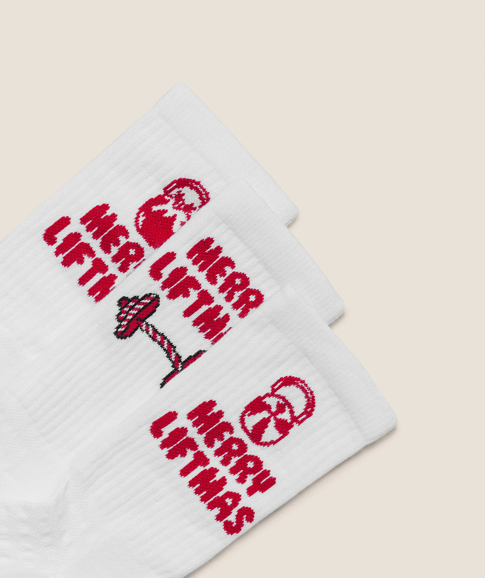 Gymshark Liftmas Crew Sock 3pk - White - Image 2