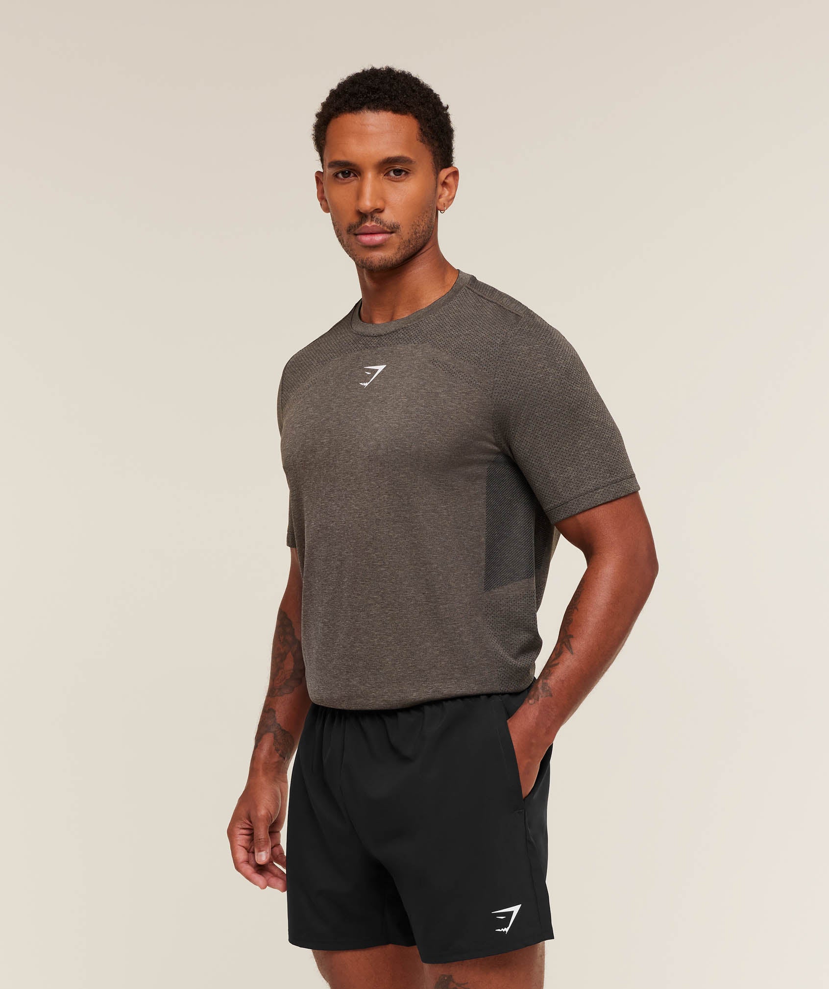 Gymshark Lightweight Seamless T-Shirt - Archive Brown/Cement Brown - Image 5