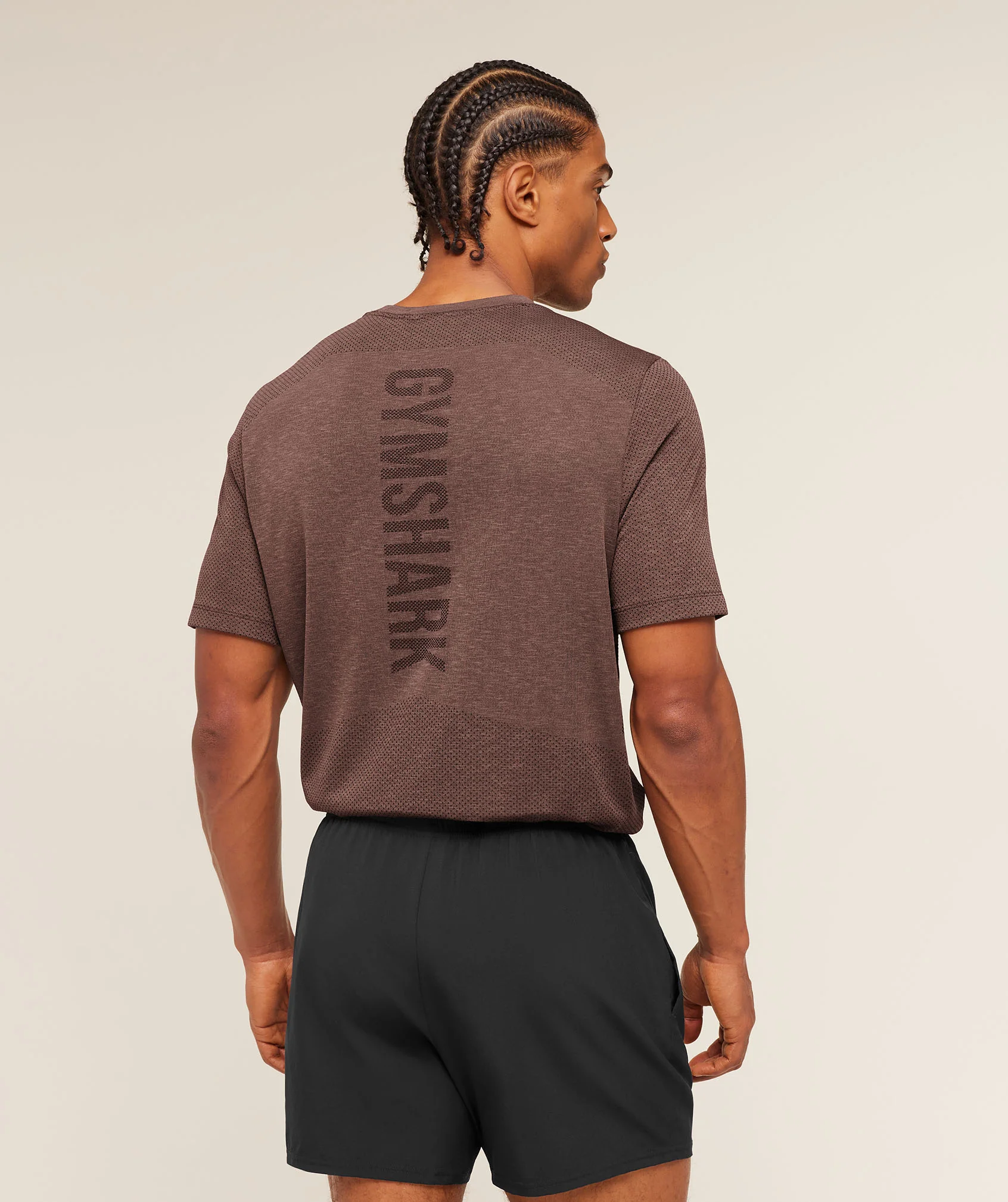 Gymshark Lightweight Seamless T-Shirt - Soft Brown/Marl - Image 2