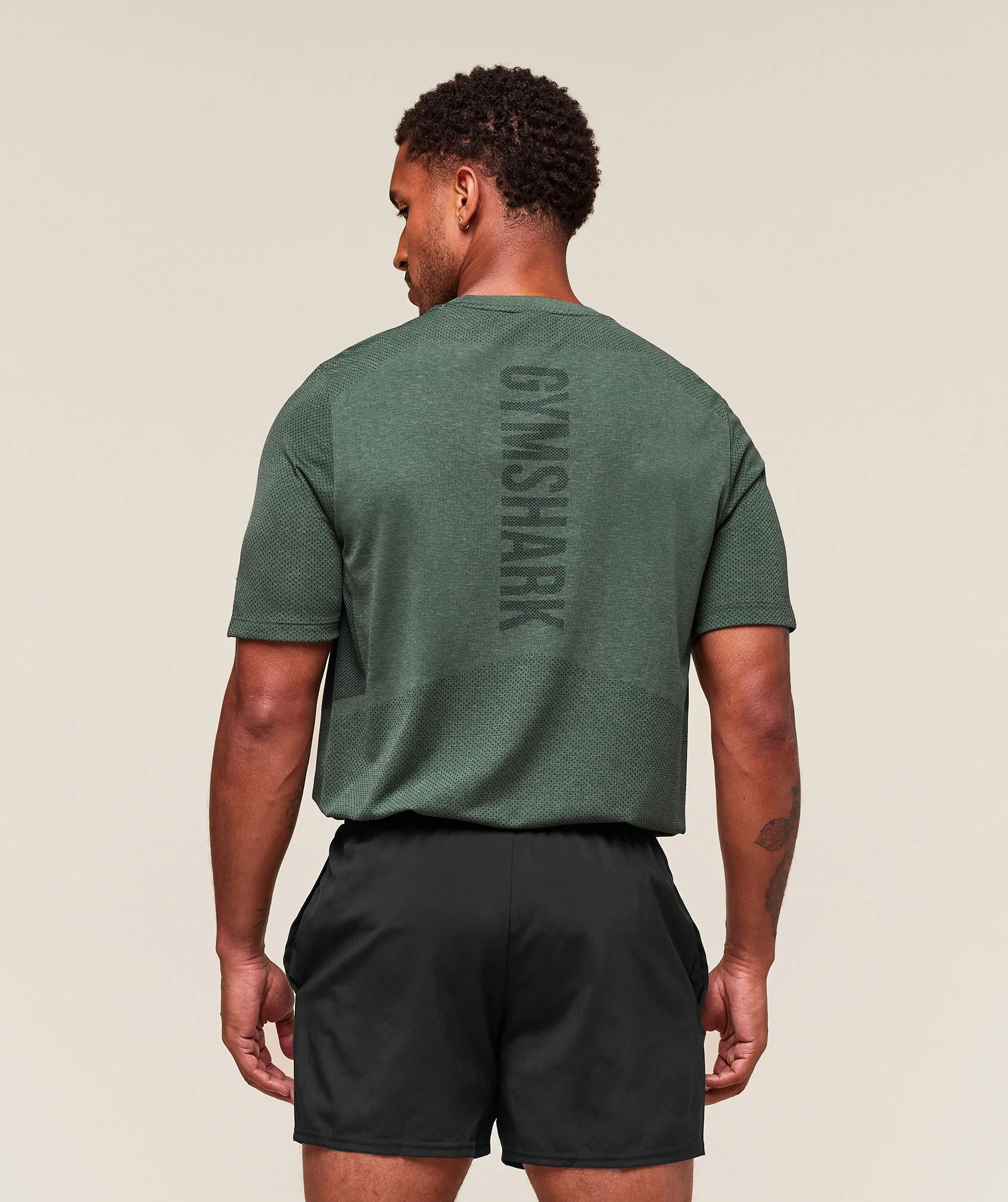 Gymshark Lightweight Seamless T-Shirt - Chalk Green/Base Green - Image 2