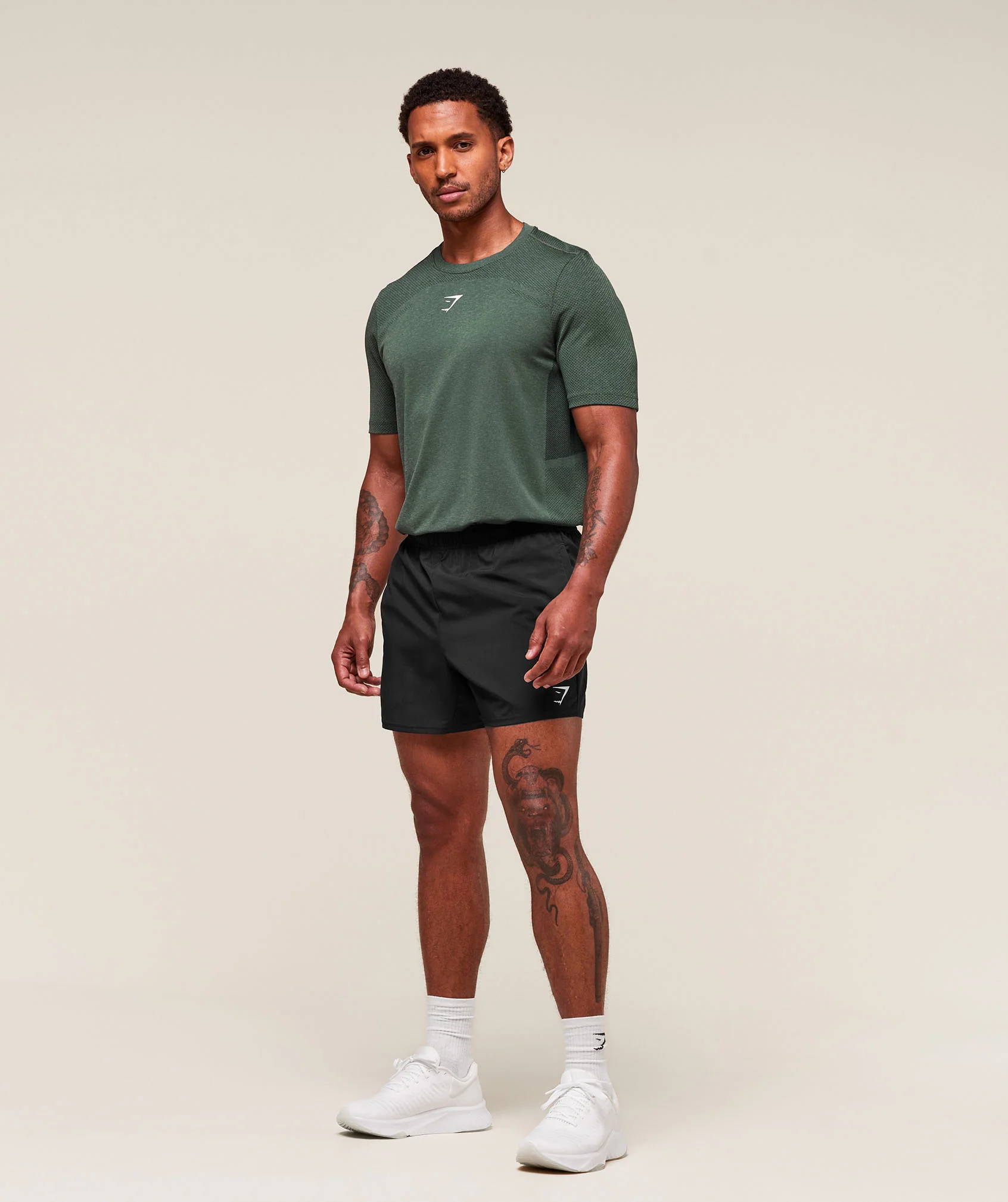 Gymshark Lightweight Seamless T-Shirt - Chalk Green/Base Green - Image 4